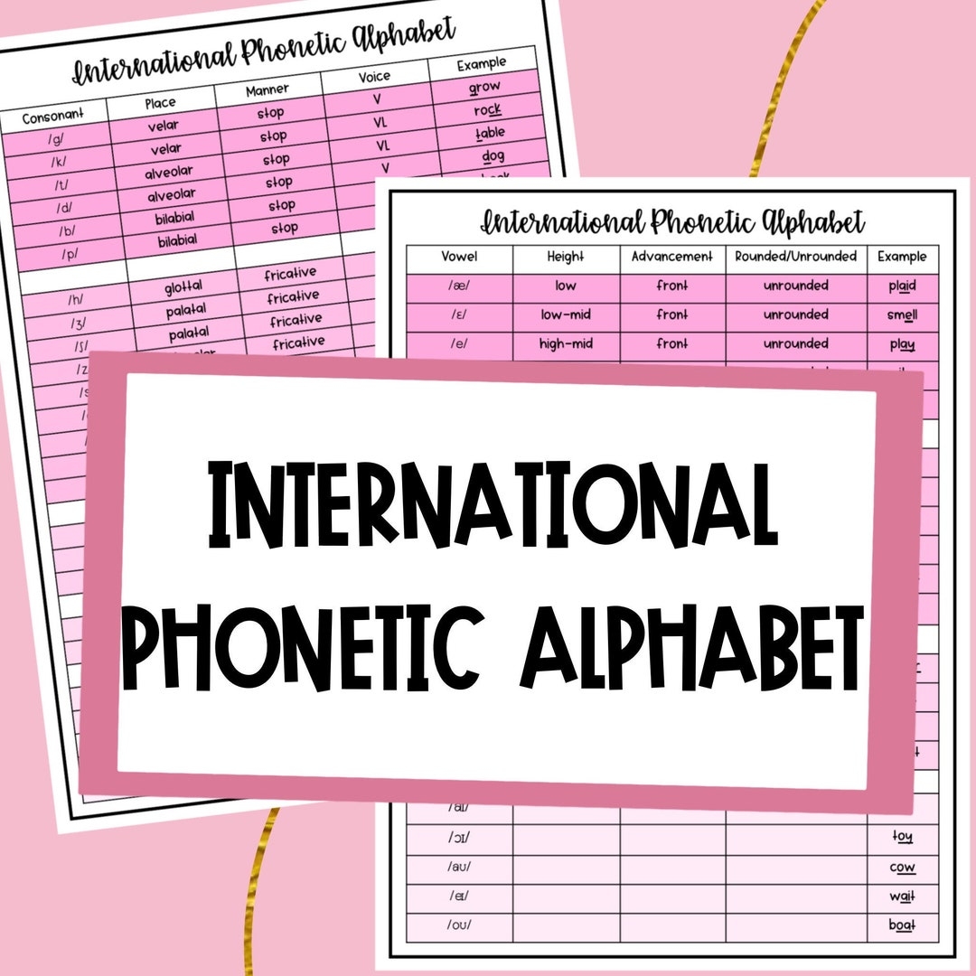 International Phonetic Alphabet Reference Sheet SLP Study Guide Etsy