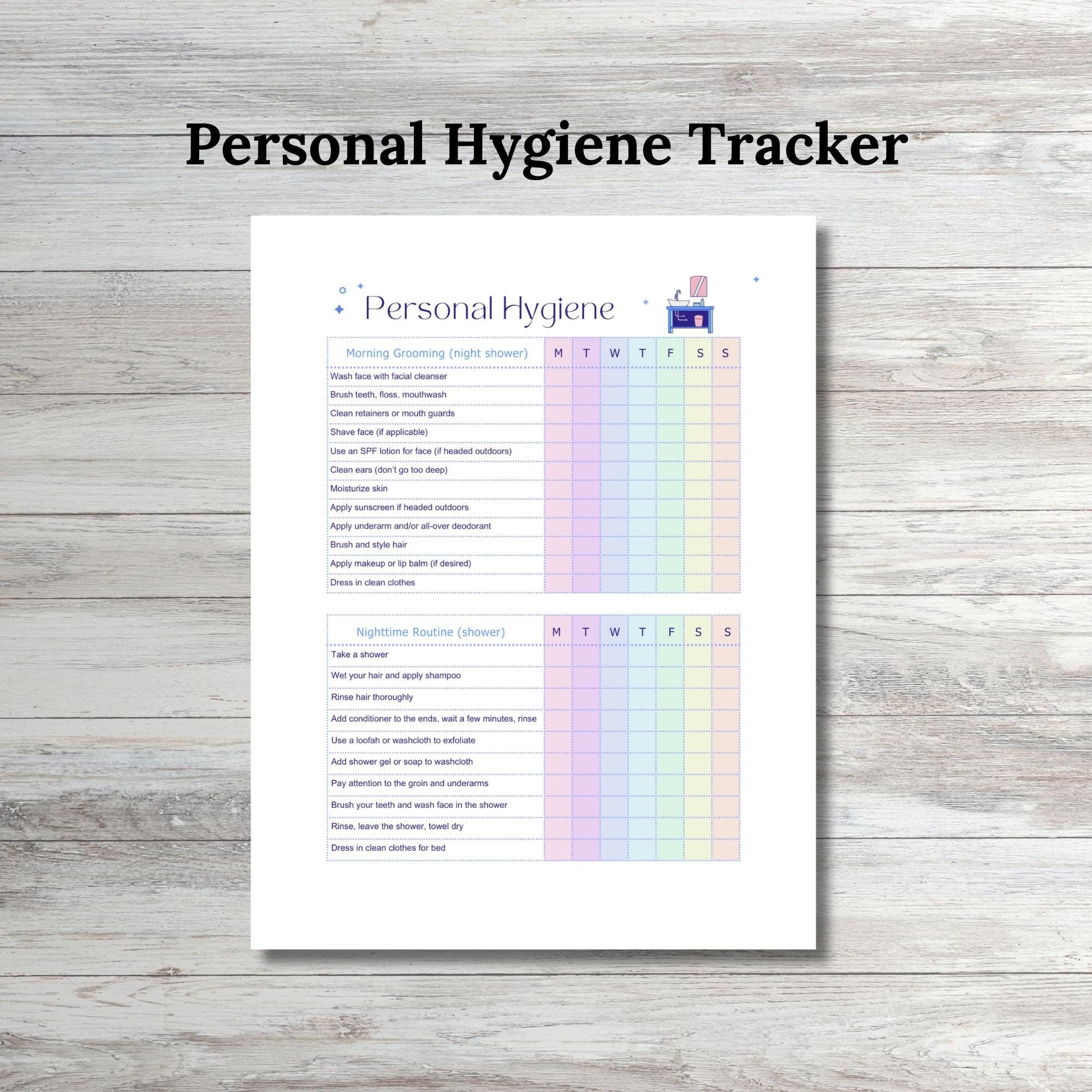 Kids Hygiene Chart Etsy Kids Hygiene Chart Etsy