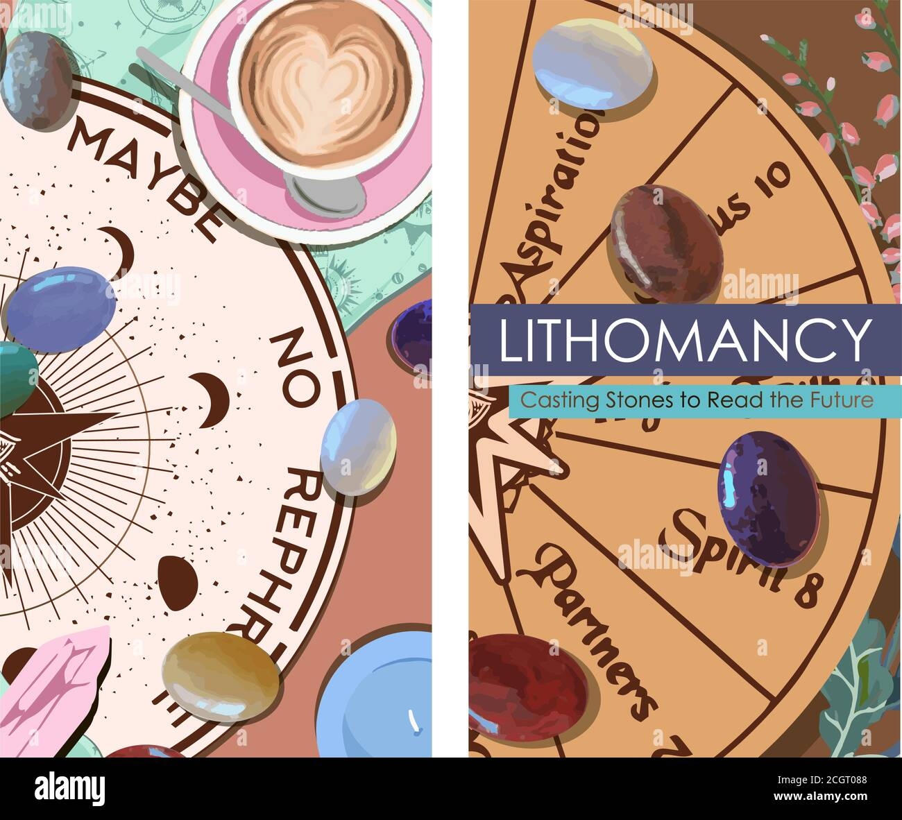 Lithomancy Casting Stones To Read The Future Editable Templates For Social Media Stories To Combine With Your Photos Place For Your Photo And Text Stock Vector Image Art Alamy