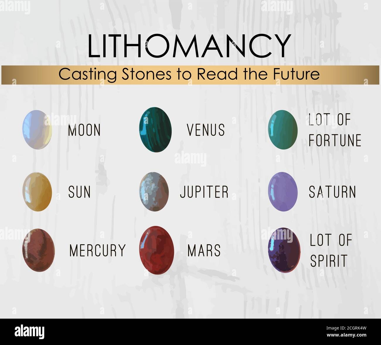 Lithomancy Casting Stones To Read The Future Love Light School Of Crystal Therapy Casting Stones To Read The Future A Magical Tool To Use Along Stock Vector Image Art 