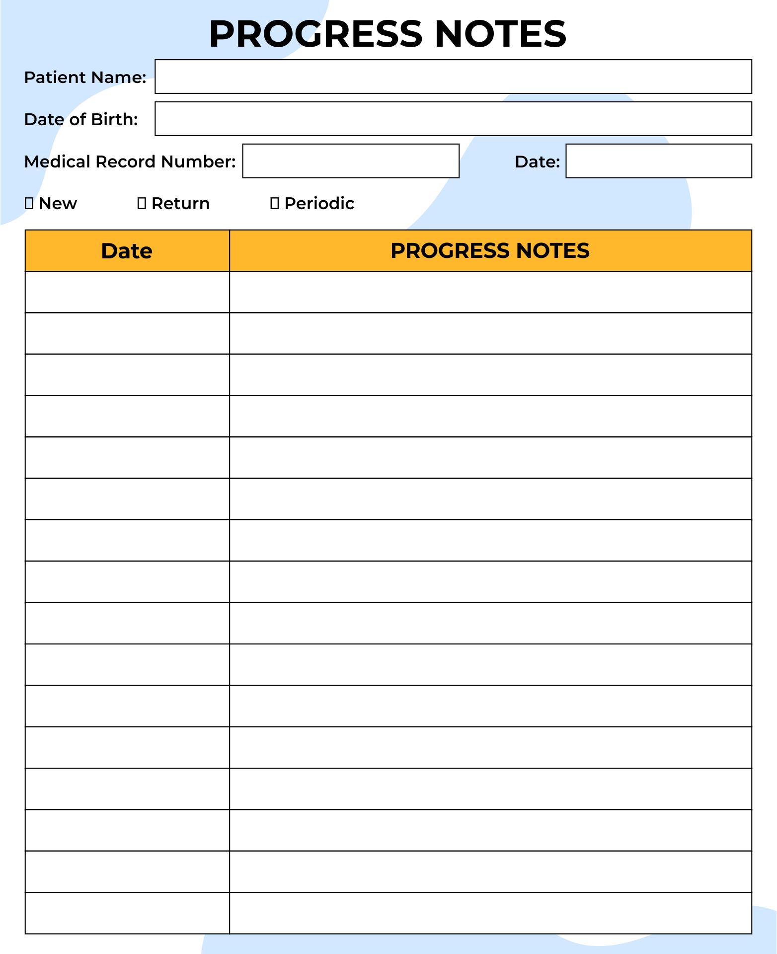 Medical Progress Note Template 10 Free PDF Printables Printablee