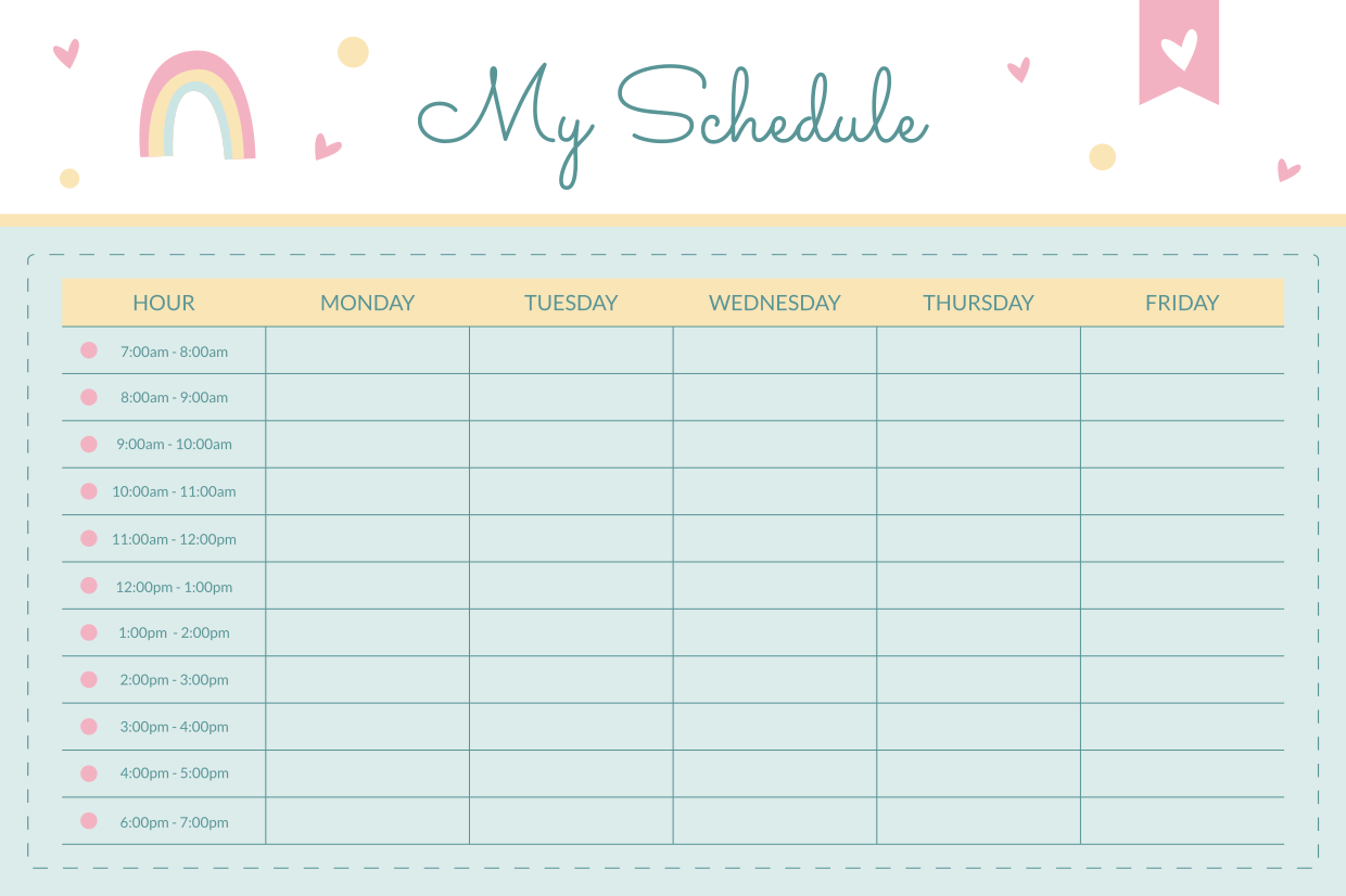 My Schedule Weekly Planner Sign Template Square Signs