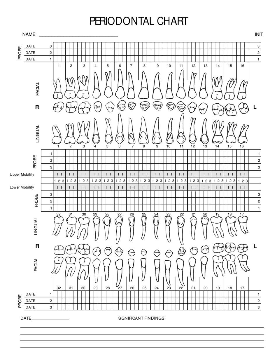 Printable Dental Charting Template