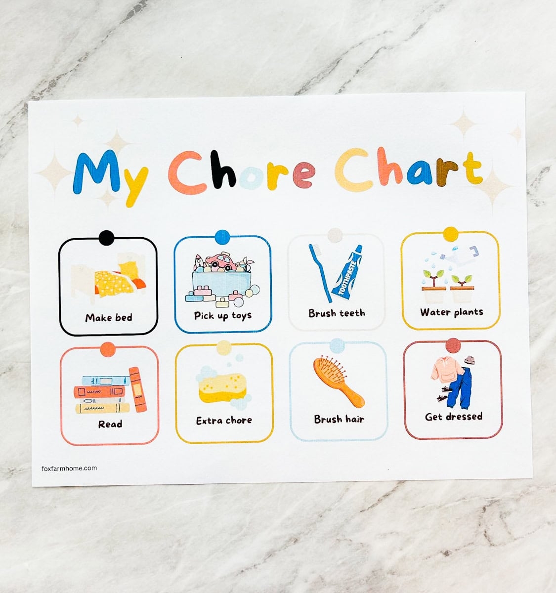 4 Year Old Chore Chart Printable