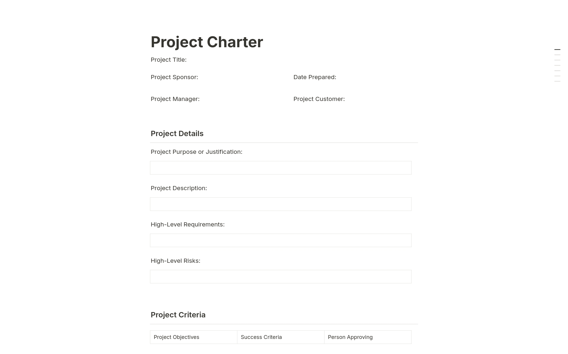 Pmi Project Charter Template