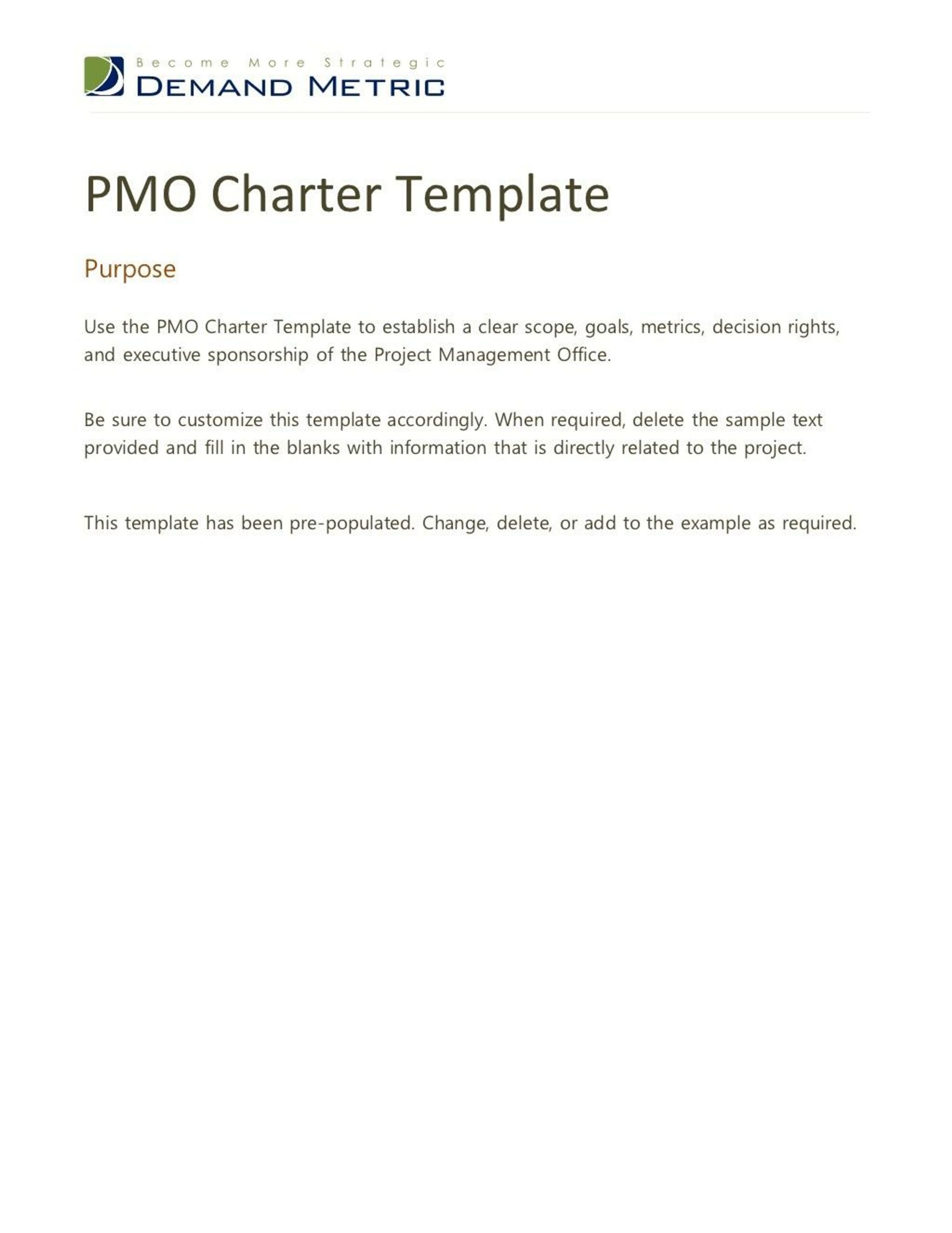 PPT PMO Charter Template PowerPoint Presentation Free Download ID 8299392