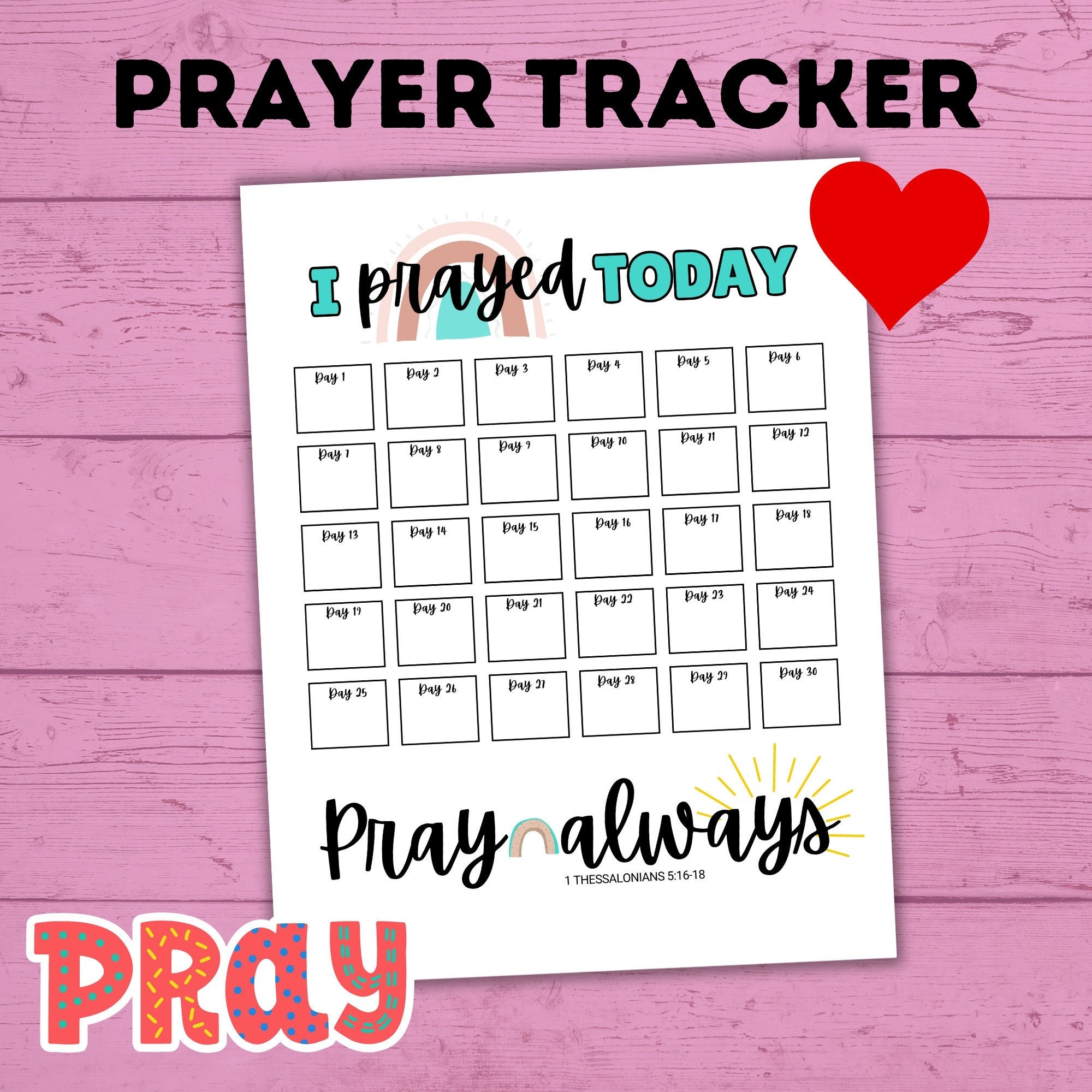Prayer Tracker Prayer Planner Prayer Checklist Prayer Printables Prayer Activity Prayer Chart Praying For Kids Printables Etsy
