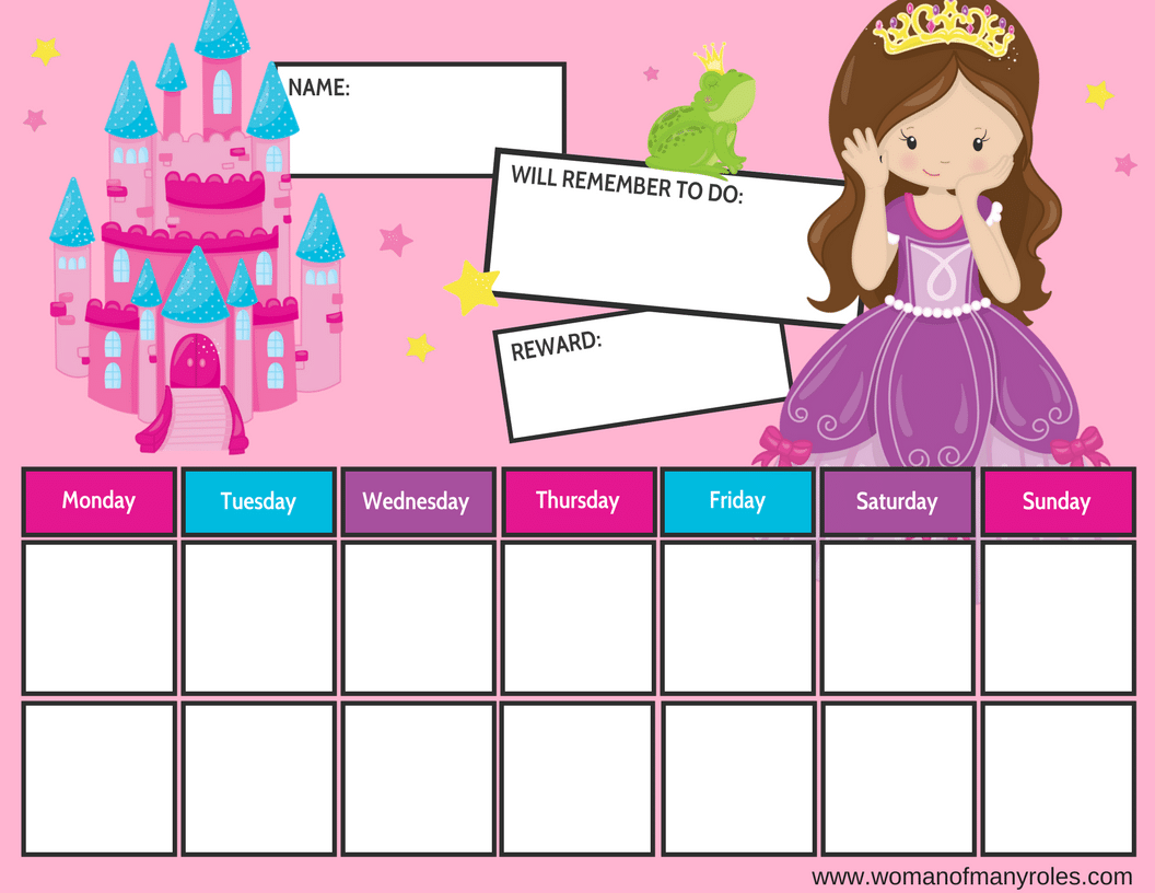 Potty Training Charts Printable Princess Free
