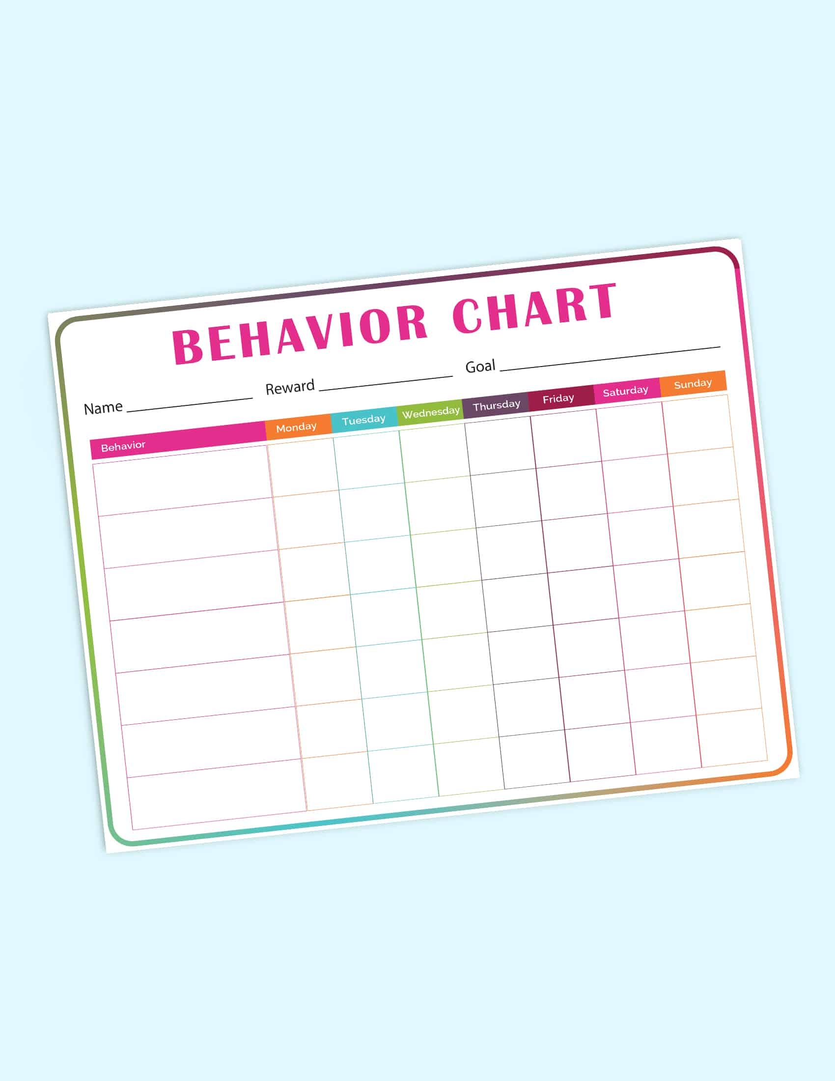 Dltk Printable Behavior Charts Dltk Printable Behavior Charts