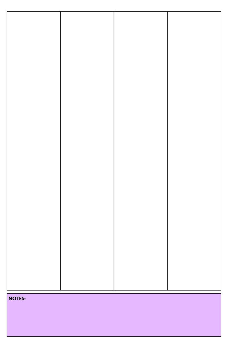 Printable Blank 4 Column Chart Templates PDF Included Printables Hub
