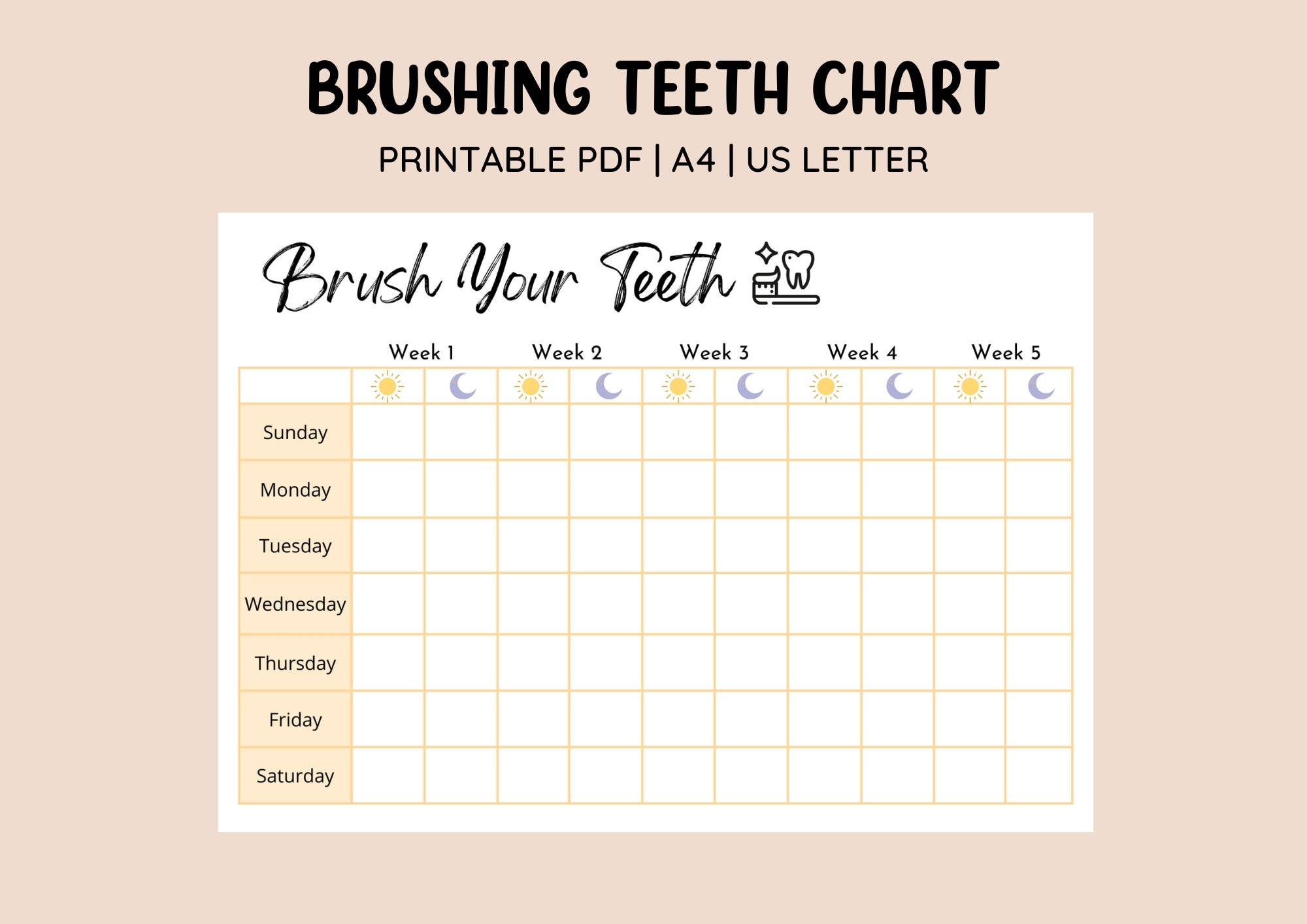 Free Printable Tooth Brushing Chart Printable