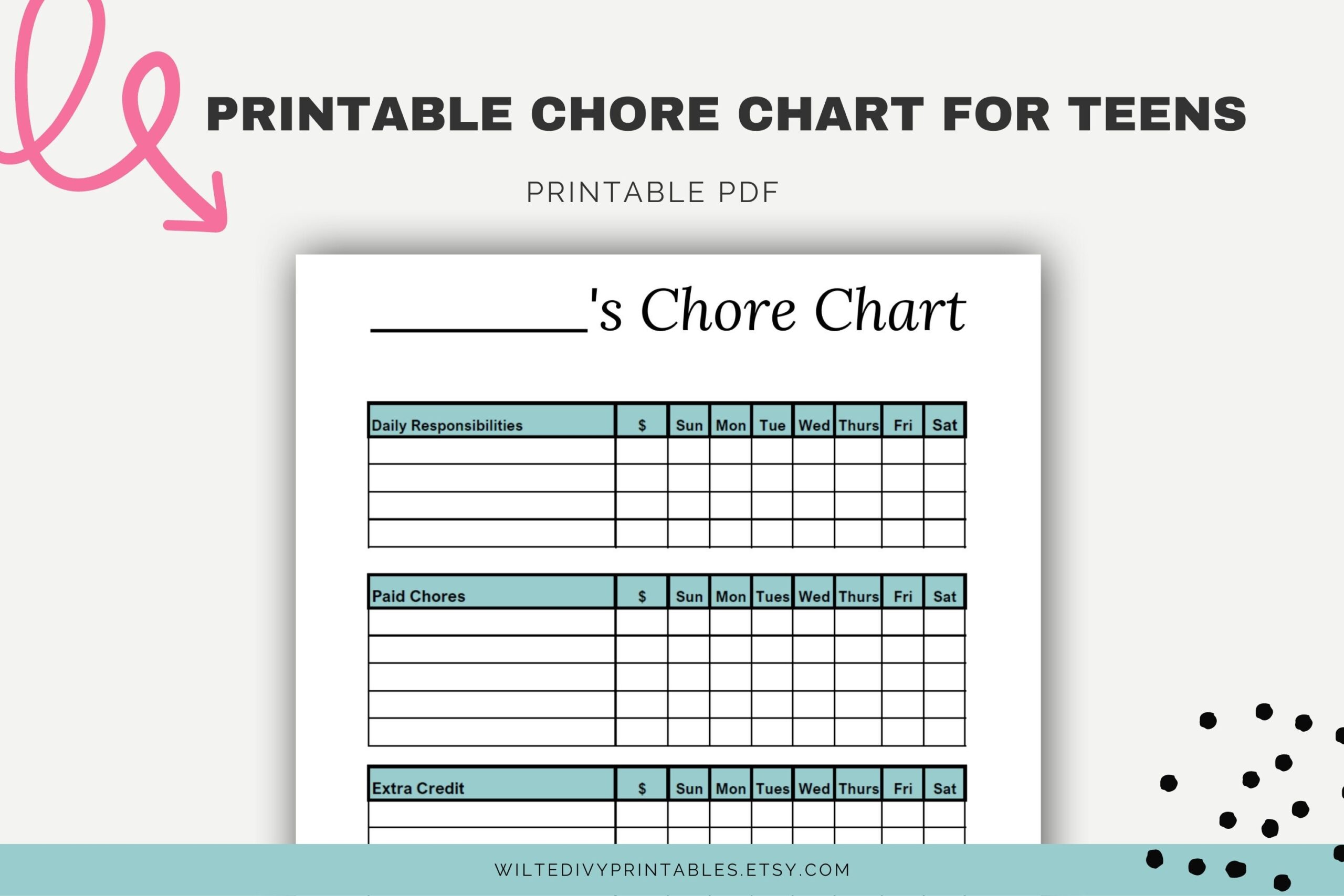 Printable Chore Chart For Teens Paid Chores Chart Teenager Chore Worksheets Library
