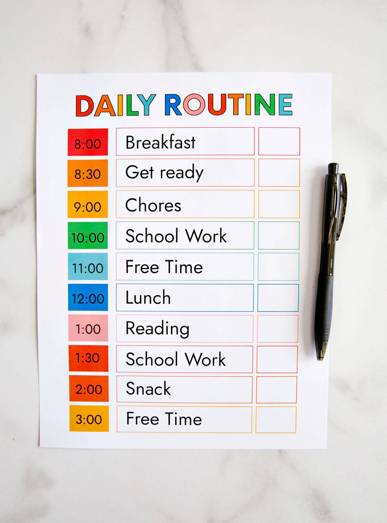 Printable Daily Schedule Template From Thirty Handmade Days Printable Daily Schedule Template From Thirty Handmade Days