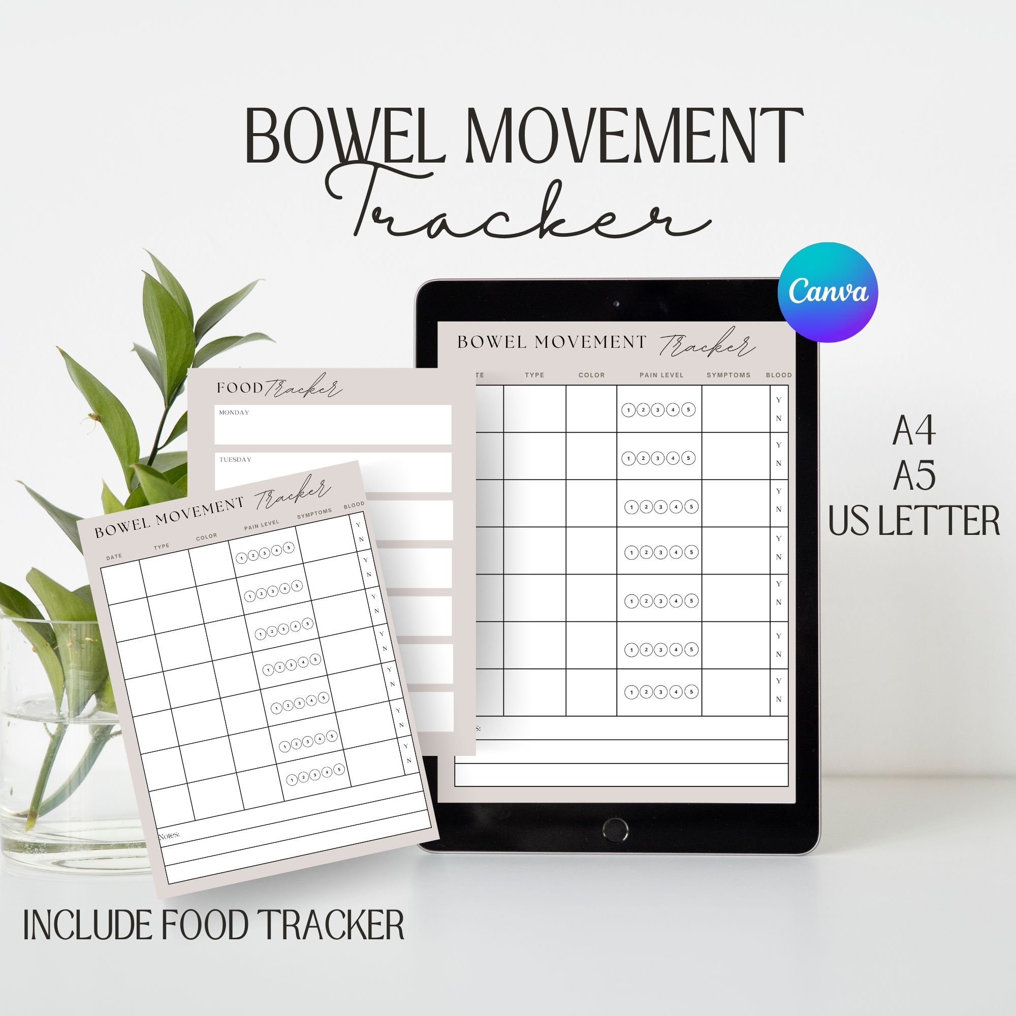 Printable Editable Bowl Movement Chart Etsy UK