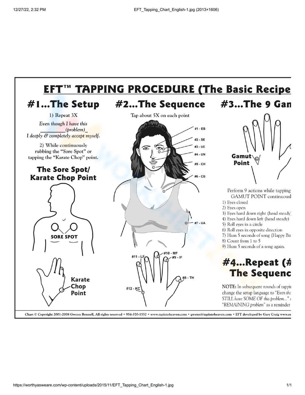 Printable Eft Tapping Worksheets