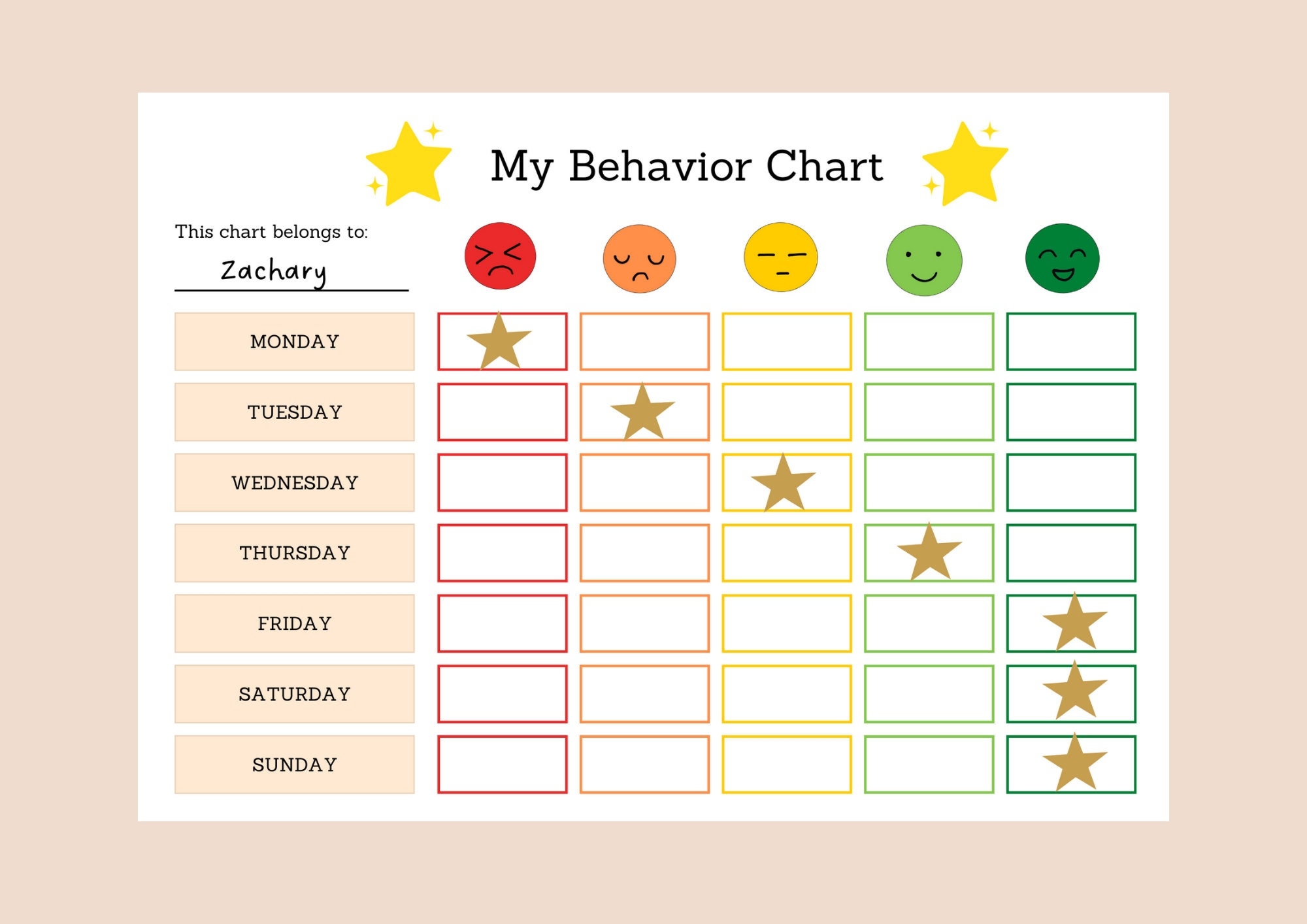 Free Printable Behavior Management Charts