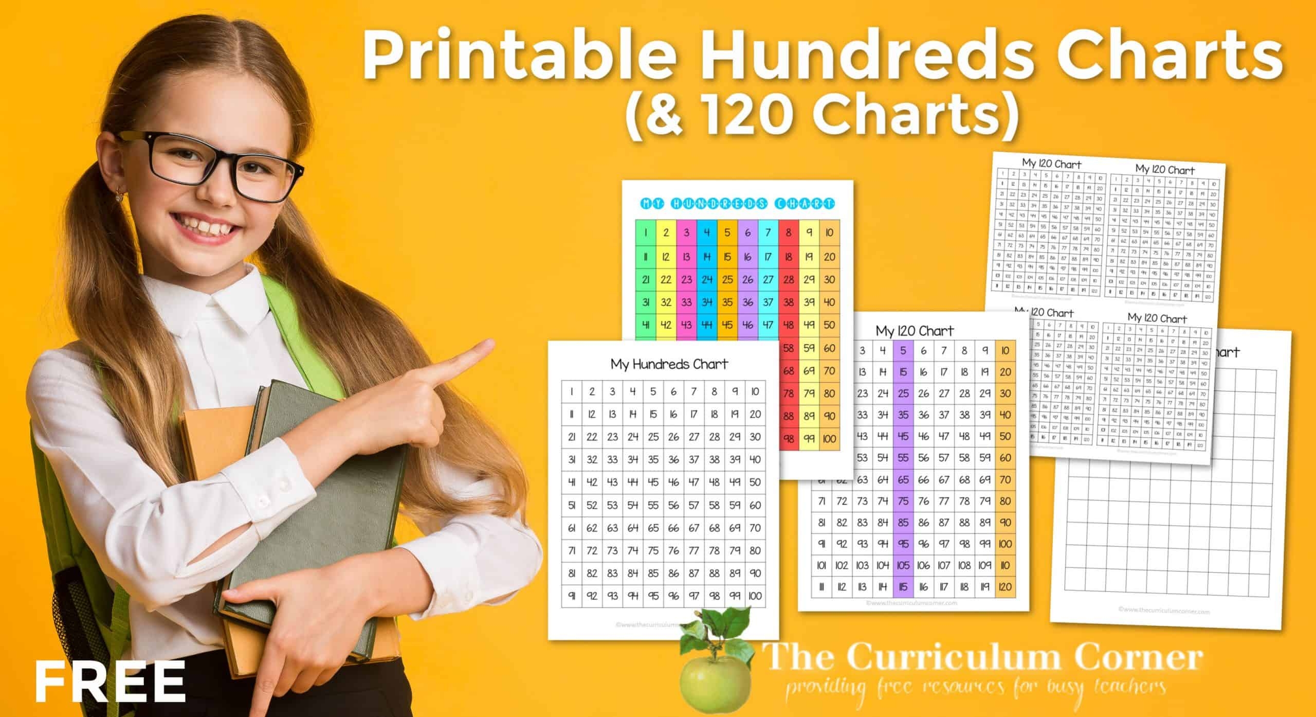 Printable Hundreds Charts u0026 120 Charts The Curriculum Corner 123 Printable Hundreds Charts u0026 120 Charts The Curriculum Corner 123