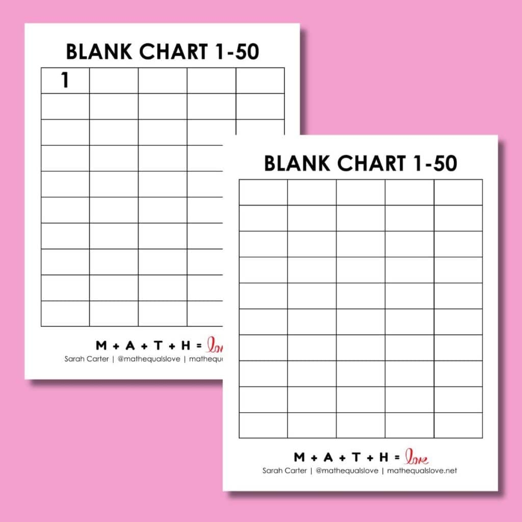 Free Printable Blank 50 Chart