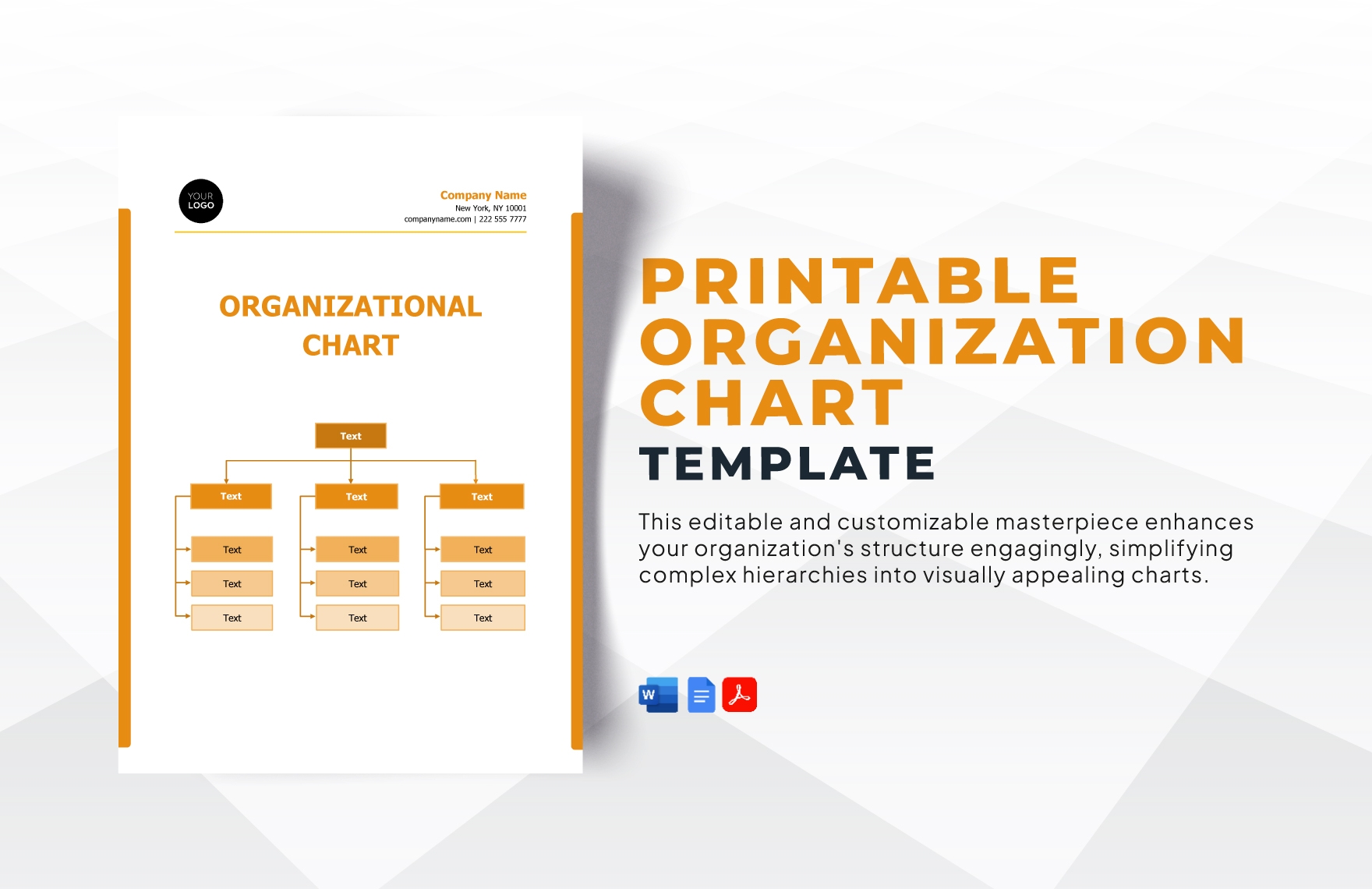 Printable Organization Chart Template In Word PDF Download Template Printable Organization Chart Template In Word PDF Download Template