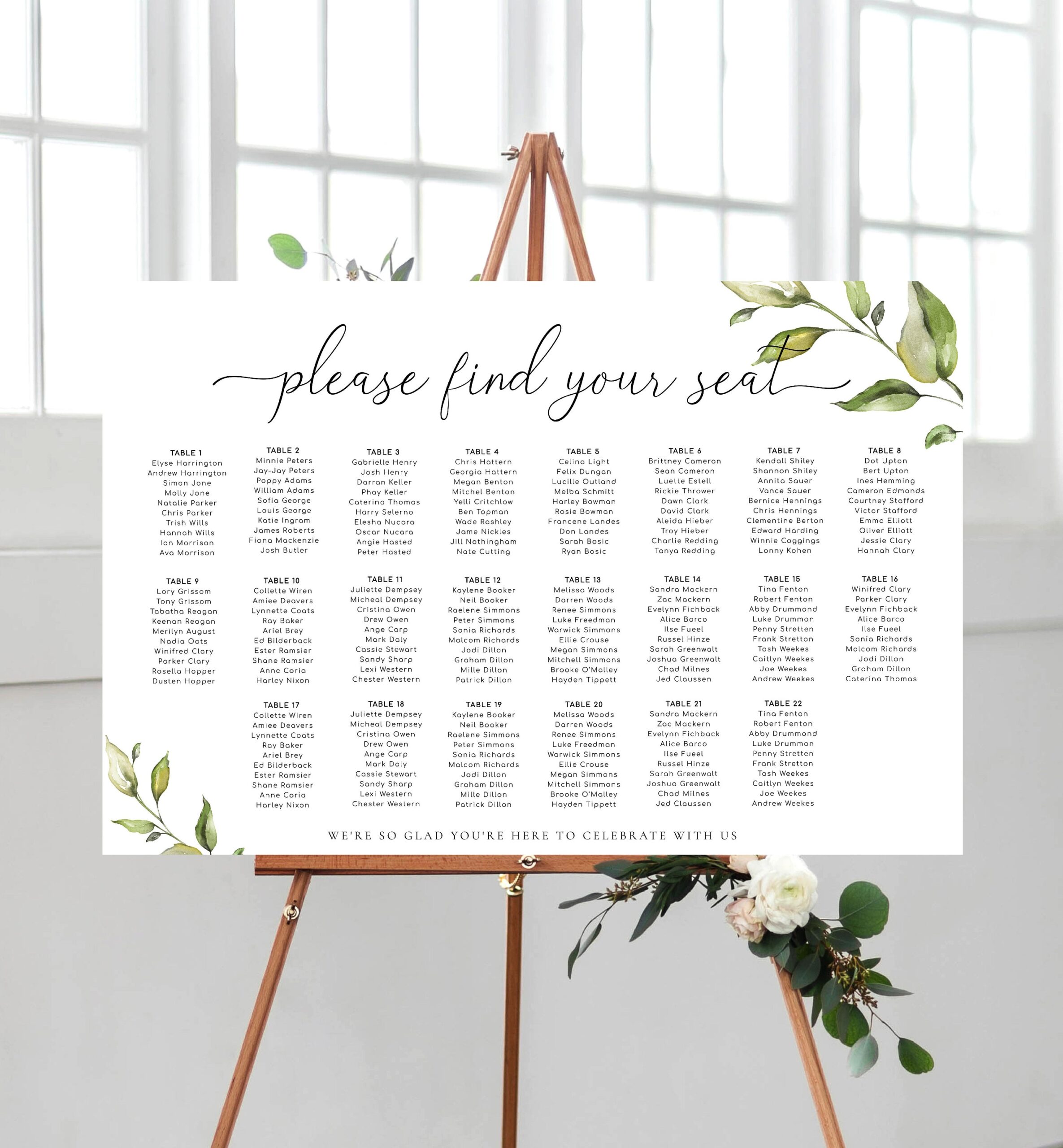 Printable Wedding Seating Chart Wedding Table Plan Editable Seating Chart Template Seating Plan Poster Darcy Greenery Etsy