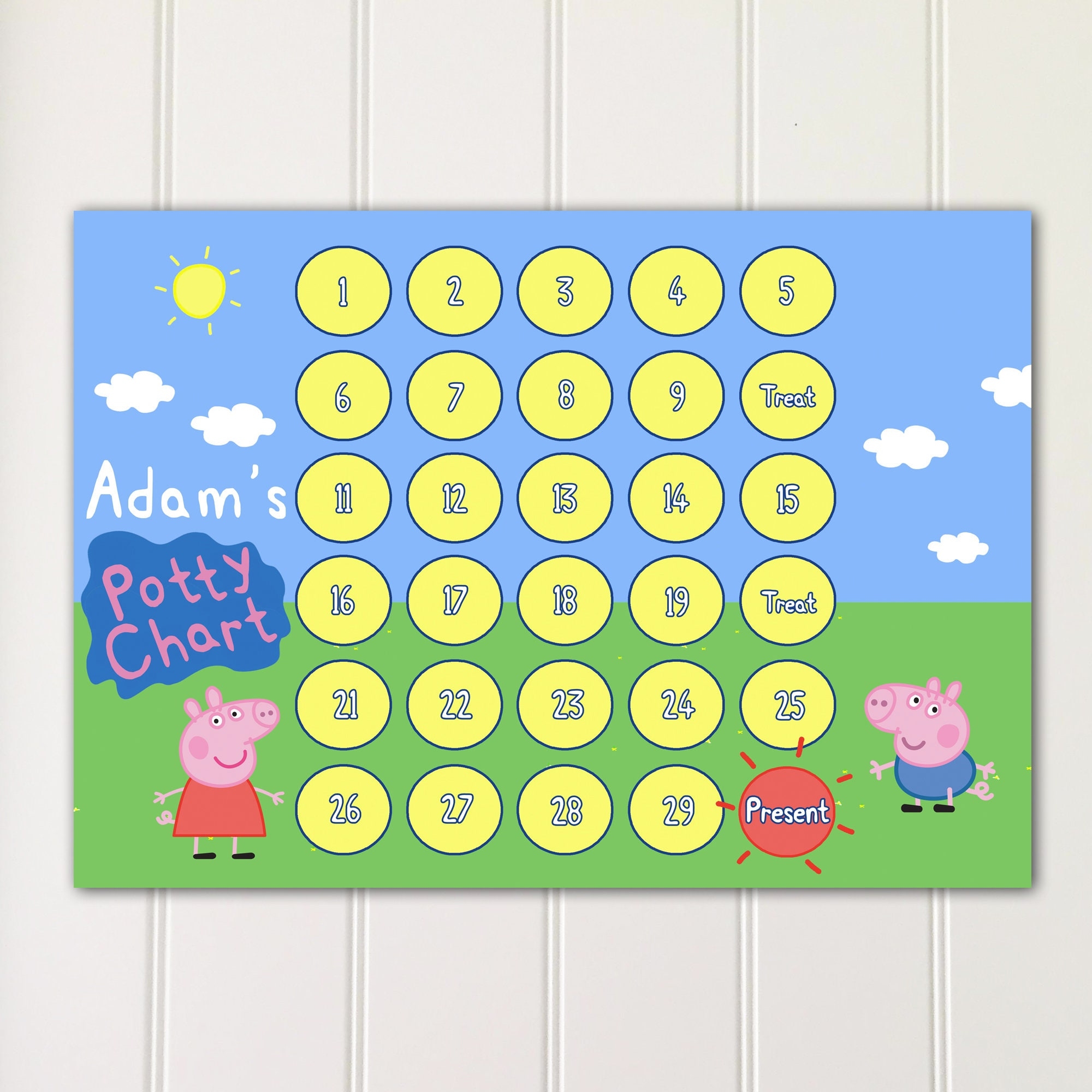 Printed Inspired Peppa Pig Reward Chart Potty Chart Toilet Chart Kids Children Star Chart Custom Personalised Etsy
