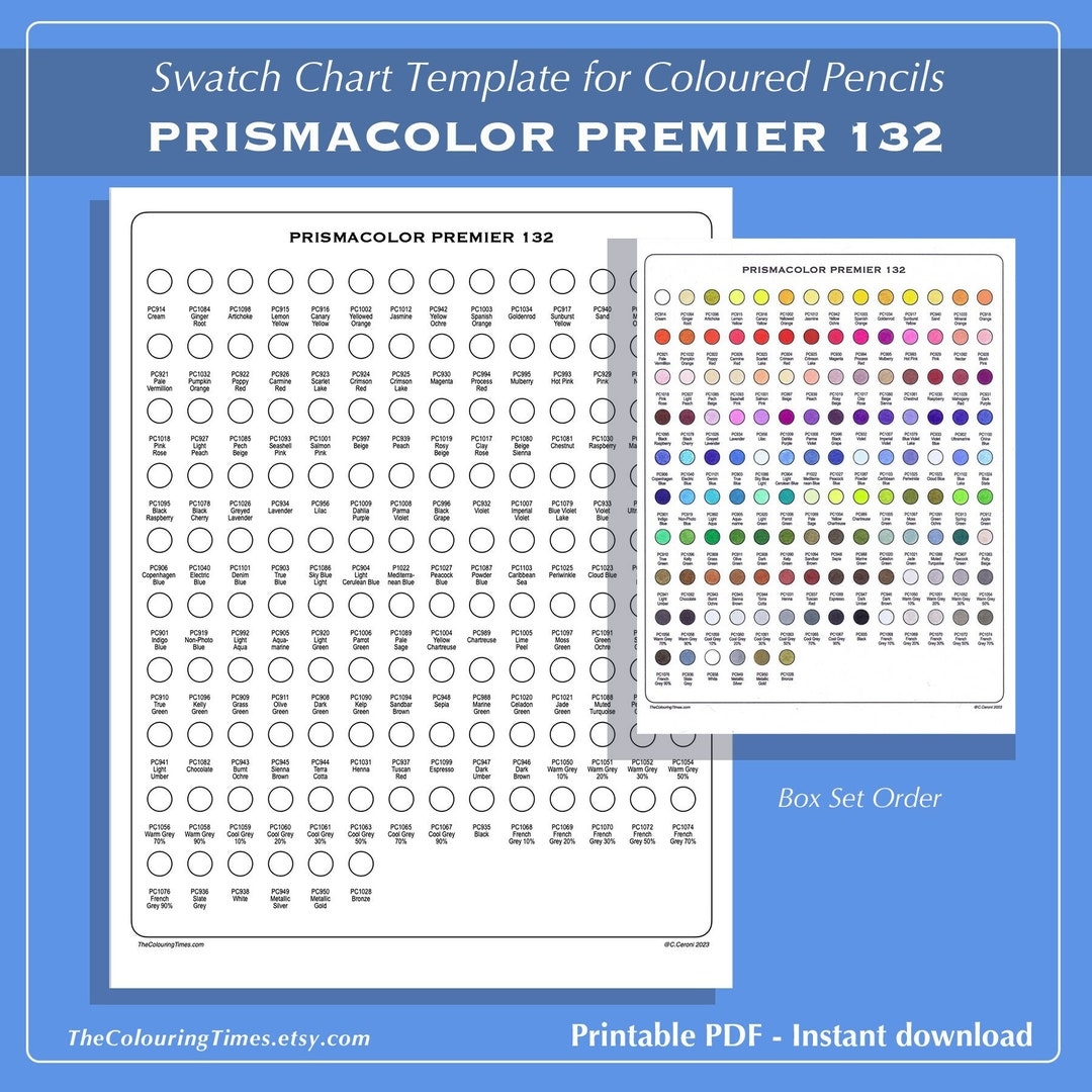 Prismacolor Premier 132 Swatch Chart Template Printable PDF Etsy Prismacolor Premier 132 Swatch Chart Template Printable PDF Etsy