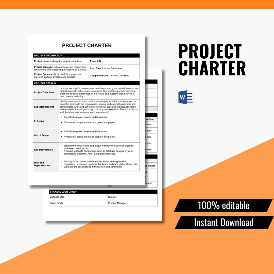Agile Project Charter Template Agile Project Charter Template