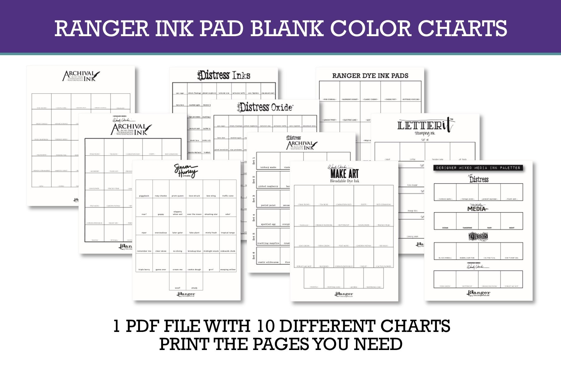 Free Printable Blank Color Chart Free Printable Blank Color Chart