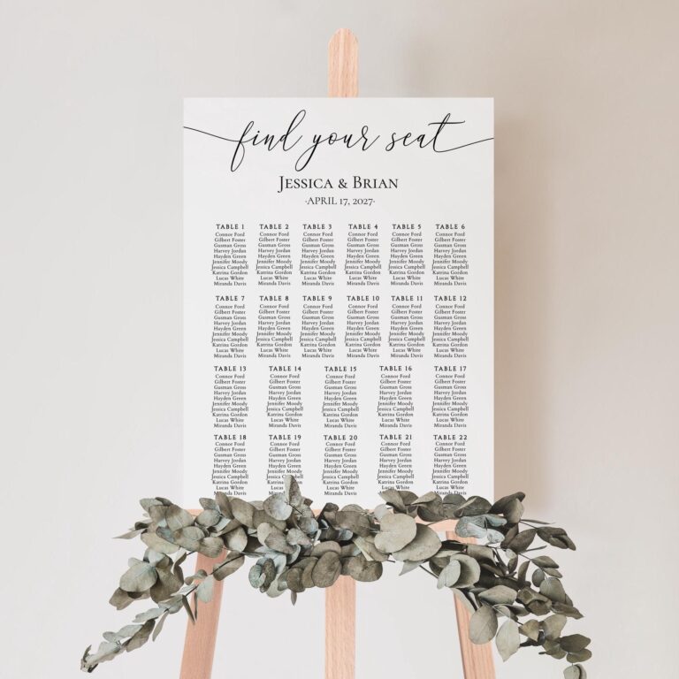 Seating Chart Template Etsy