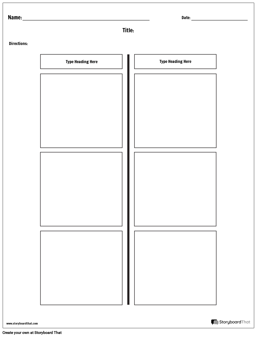Simple 2 Columns T Chart Worksheet Template Storyboard Simple 2 Columns T Chart Worksheet Template Storyboard