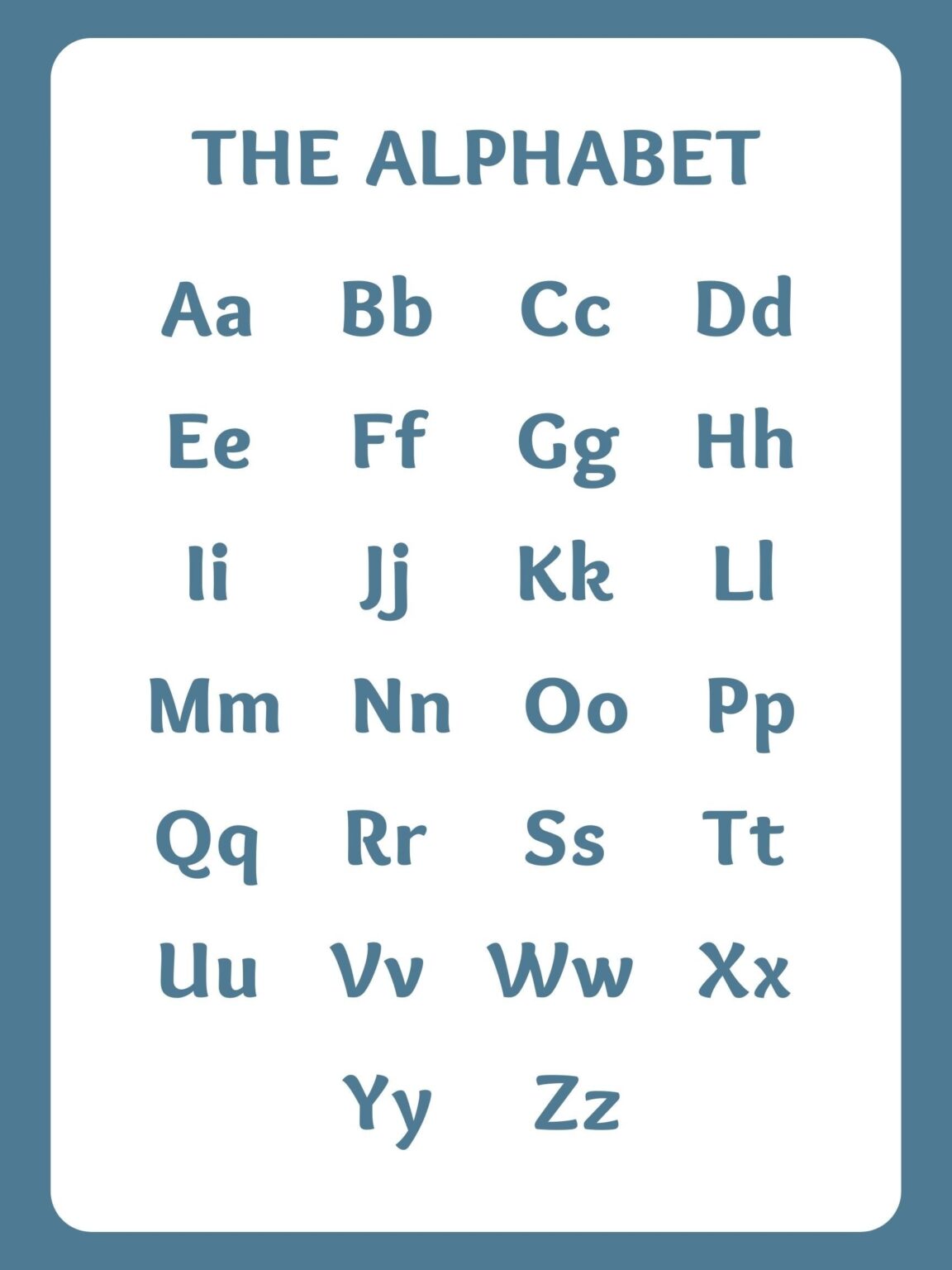 English Alphabet Chart Printable Pdf