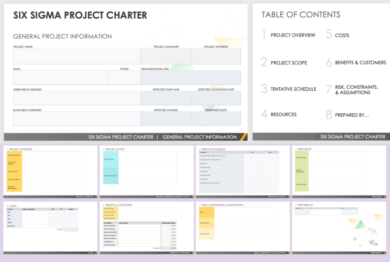 Six Sigma Project Charters And Examples Smartsheet