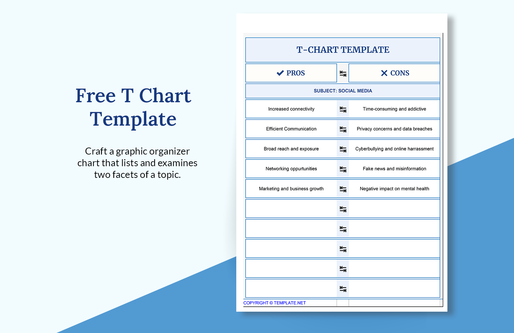 T Chart Template Word