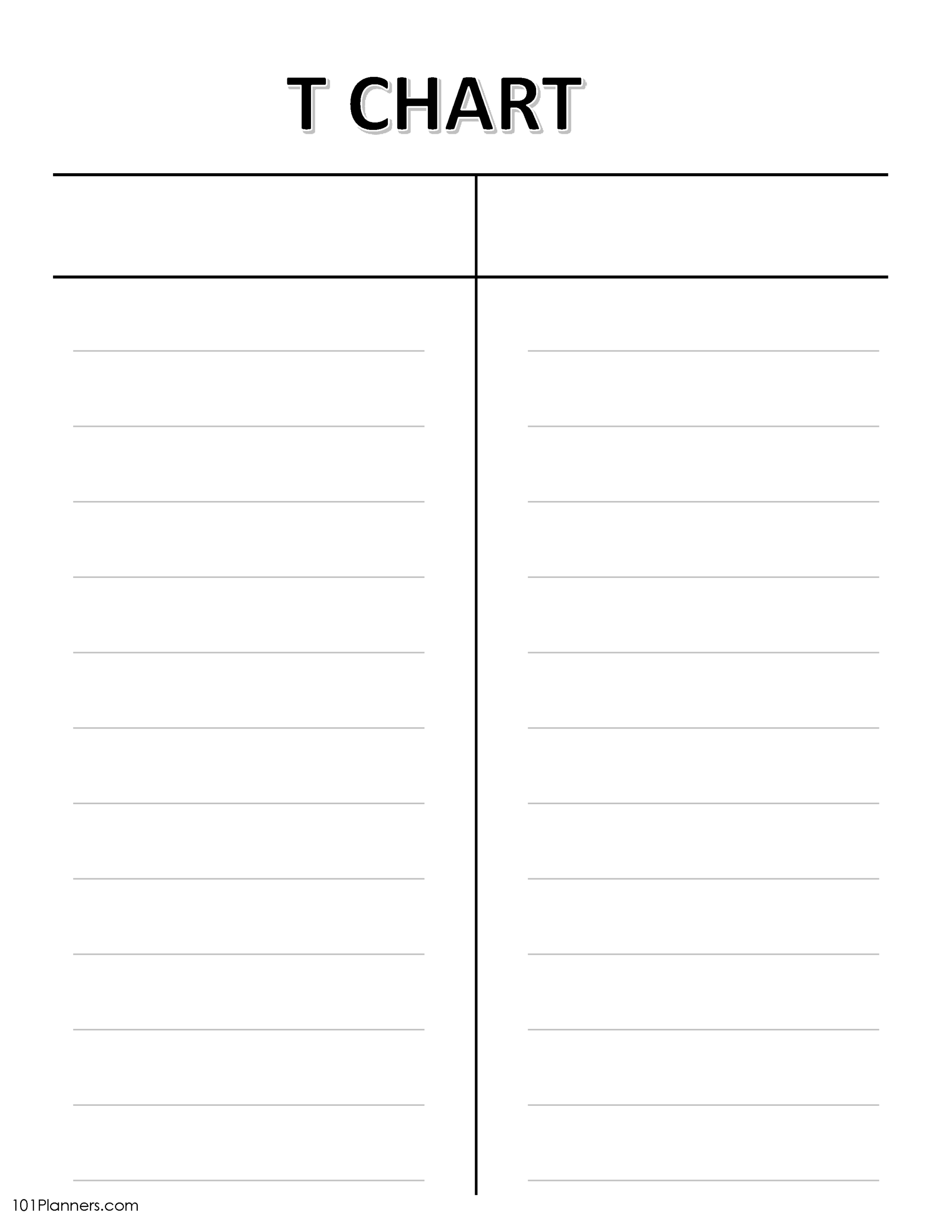 Printable Blank 2 Column Chart Template