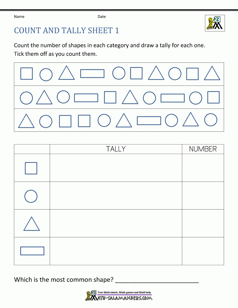 Free Printable Tally Chart Template