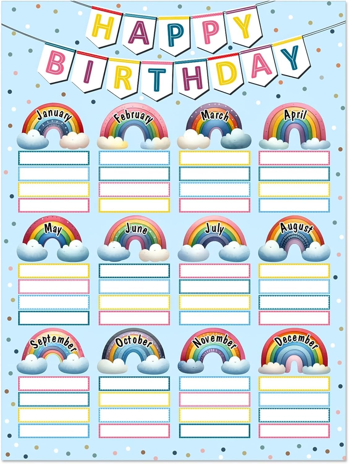 Birthday Chart For Classroom Printable Free