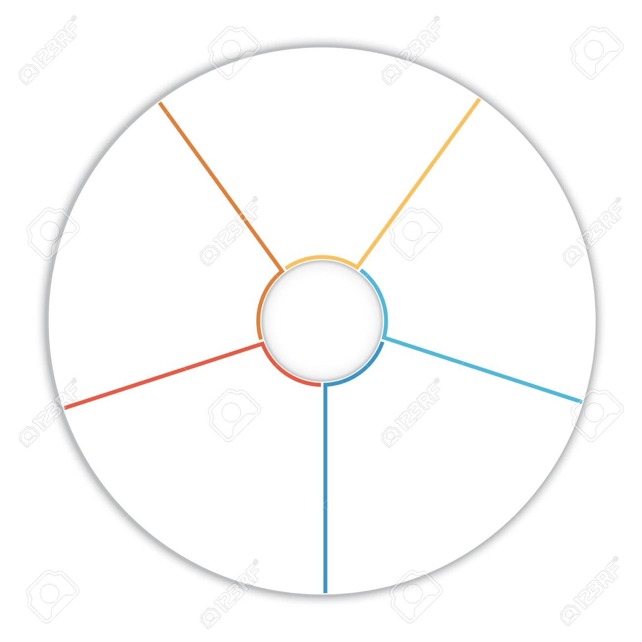 Template Infographic Pie Chart Diagram Data 5 Options For Text 