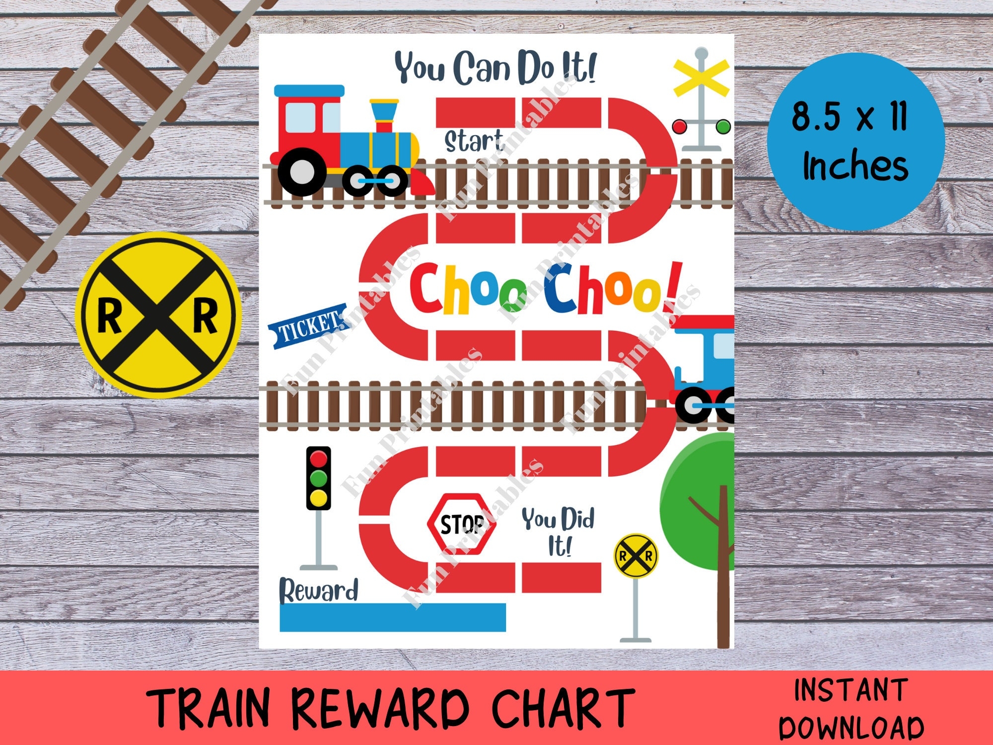 Train Reward Chart Printable Kids Behavior Chart Reward Chart For Kids Etsy