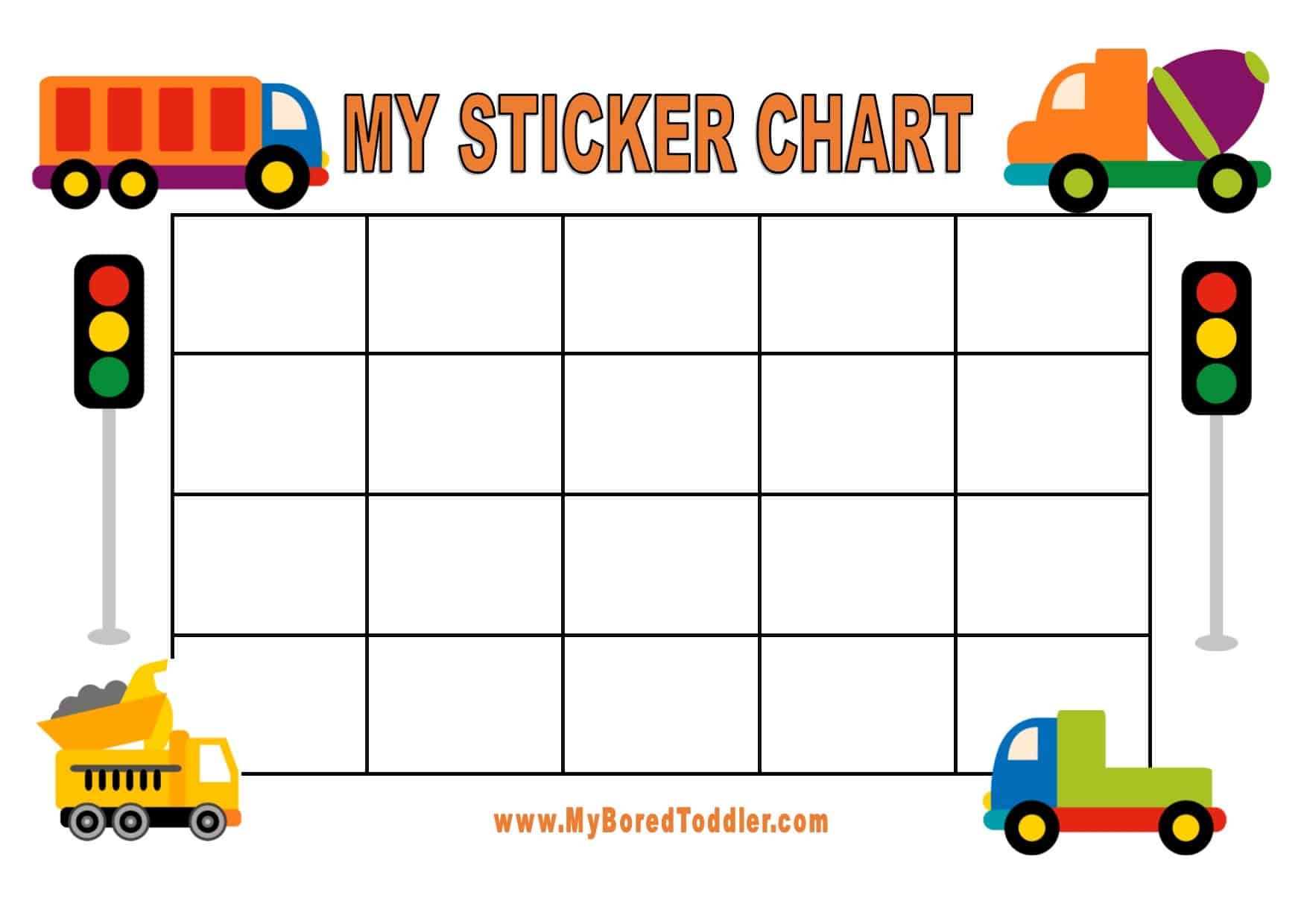 Truck Printable Reward Chart My Bored Toddler Truck Printable Reward Chart My Bored Toddler
