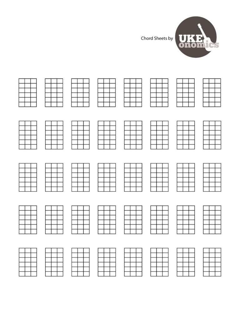 UKEonomics Blank Ukulele Tabs And Chord Charts 