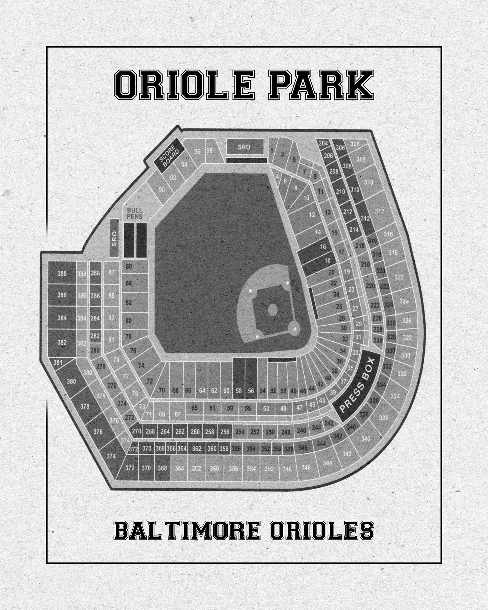 Baltimore Orioles Printable Seating Chart
