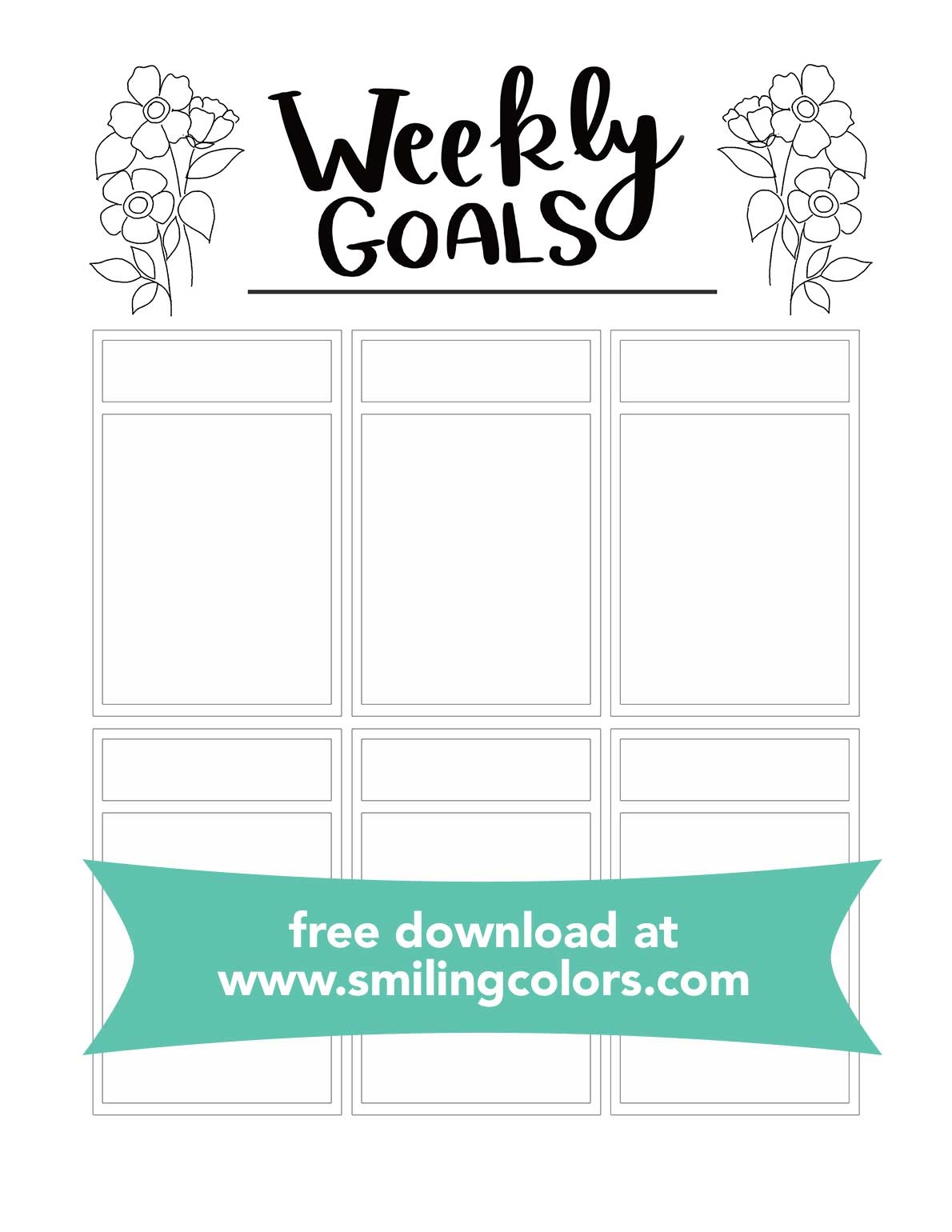 WEEKLY GOALS SHEET PRINTABLE Write It Down Achieve More