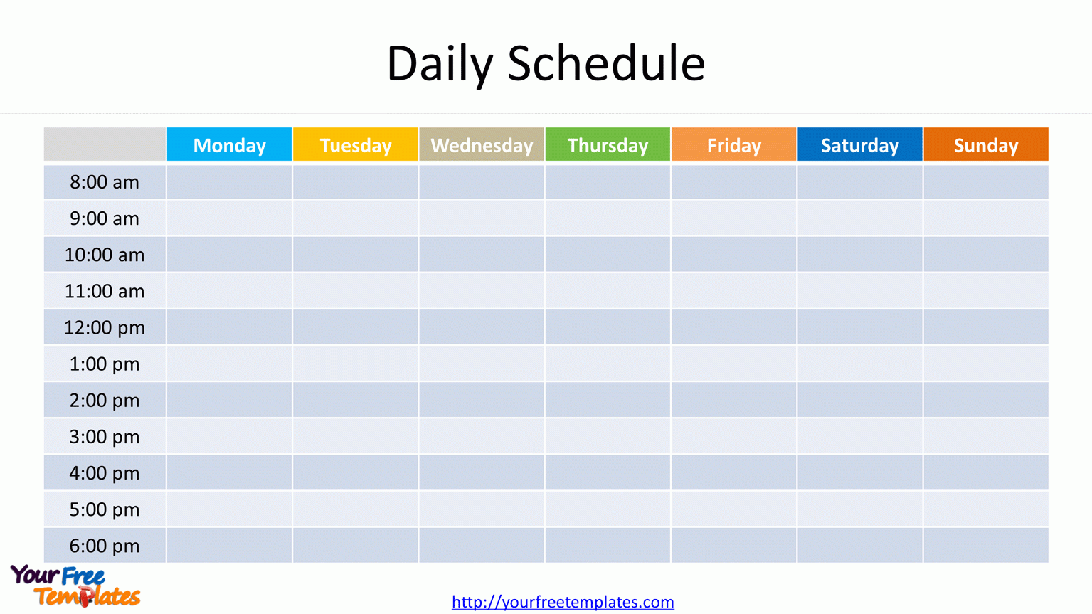 Weekly Schedule Template Free PowerPoint Template
