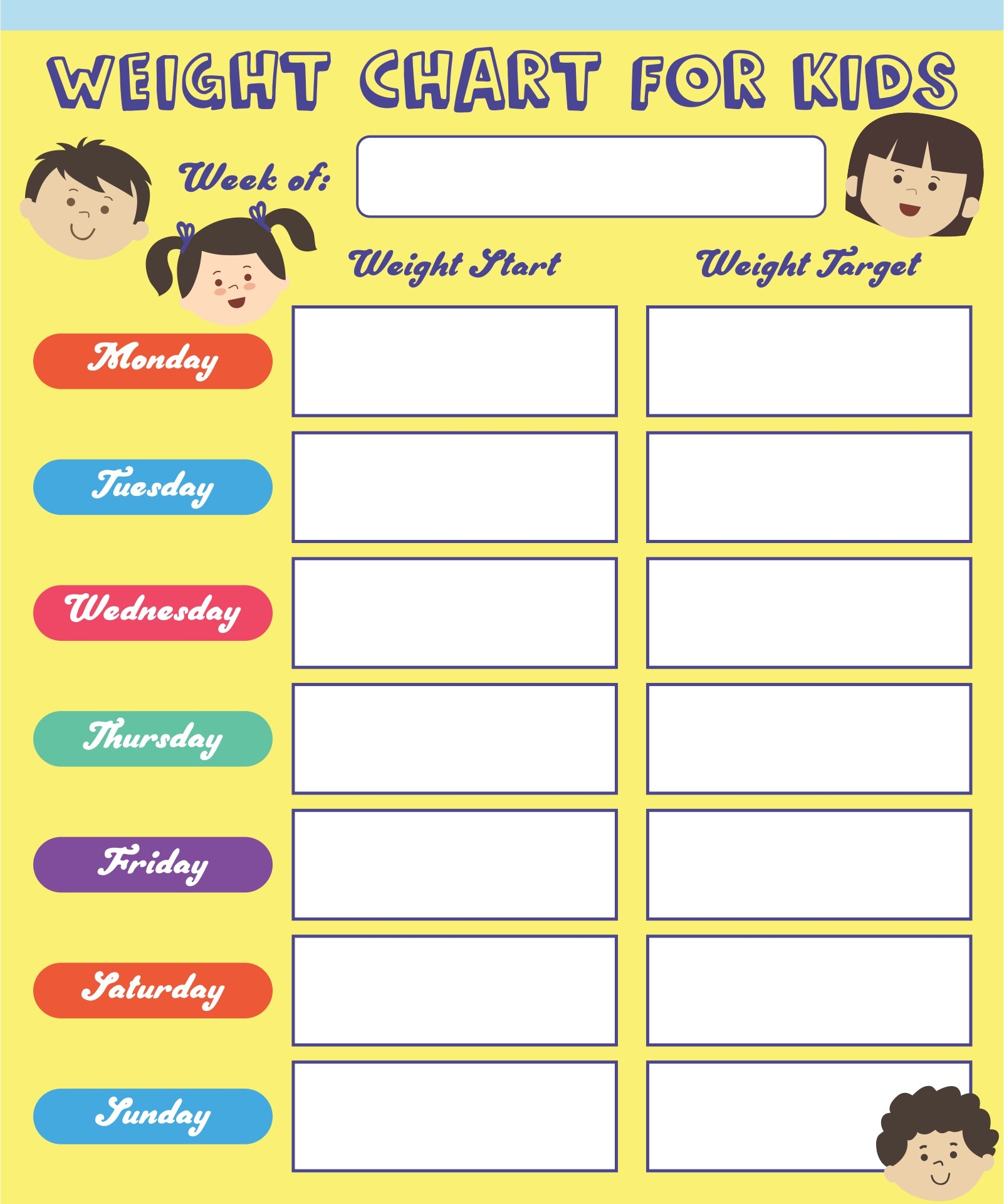 Weekly Weight Chart 10 Free PDF Printables Printablee
