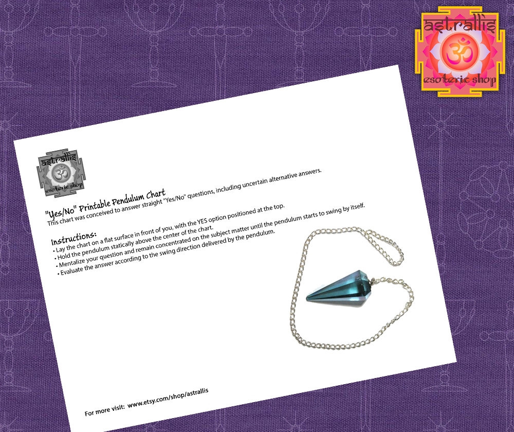 YES NO Pendulum Chart Pendulum Dowsing Chart Pendulum Chart Pendulum Divination Chart Etsy