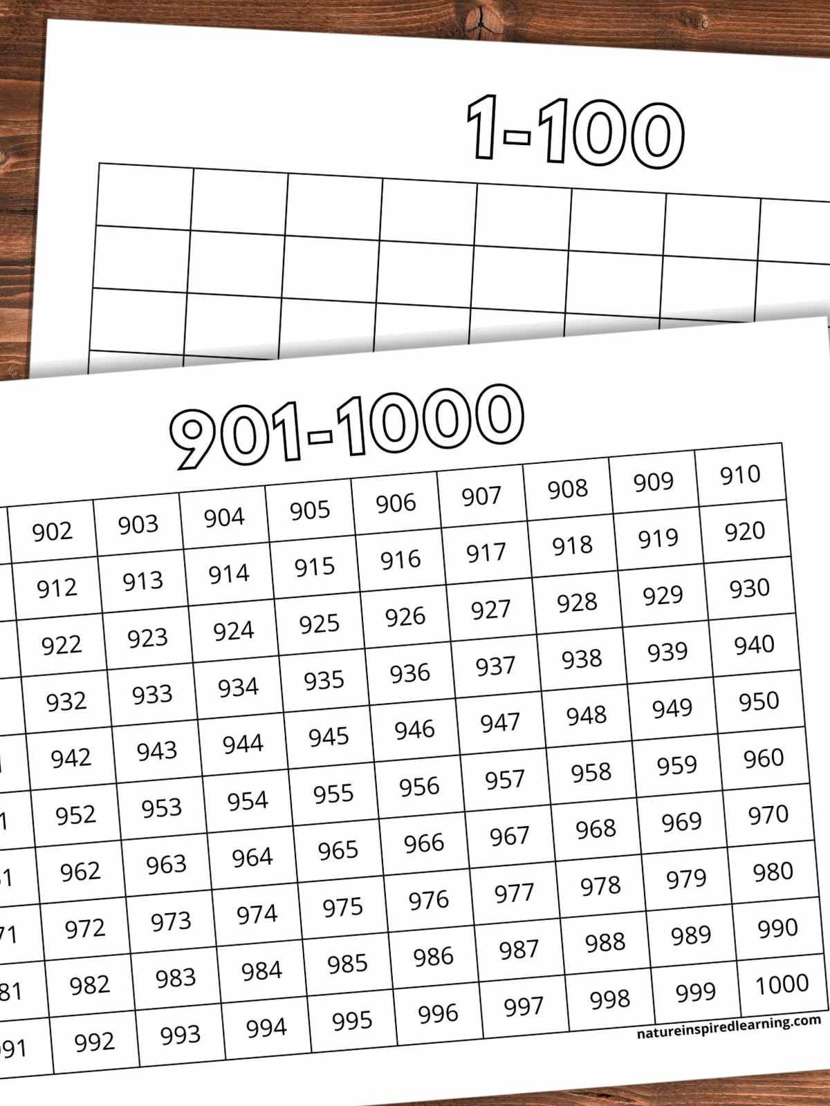 Free Number Chart Printable
