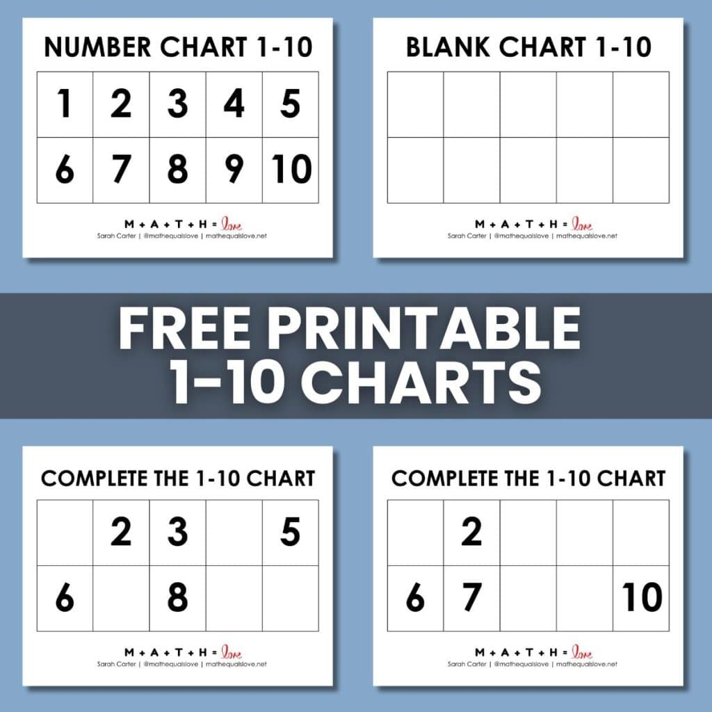 1 10 Number Chart For Kids Free Printable PDF 1 10 Number Chart For Kids Free Printable PDF