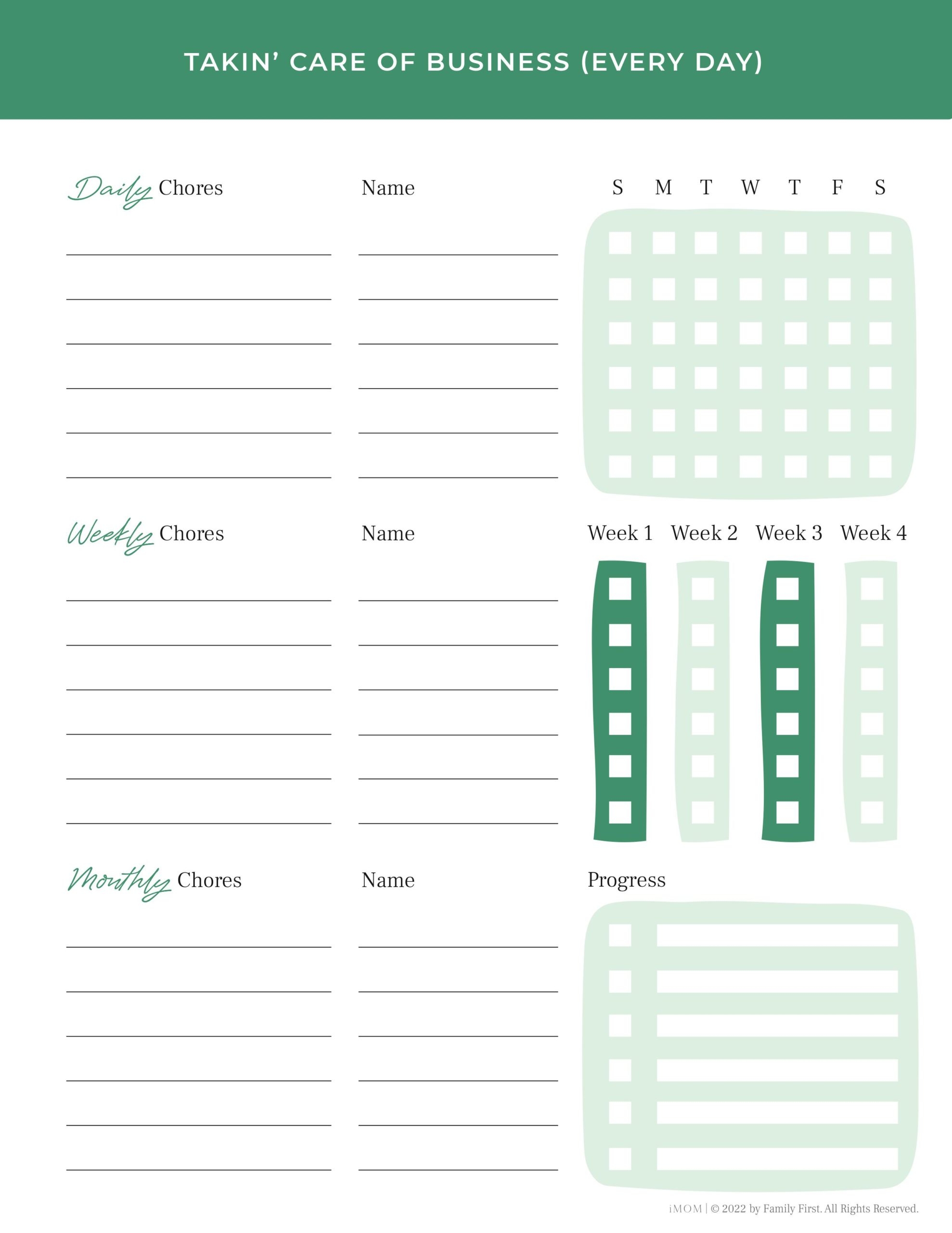 10 Free Printable Chore Charts IMOM