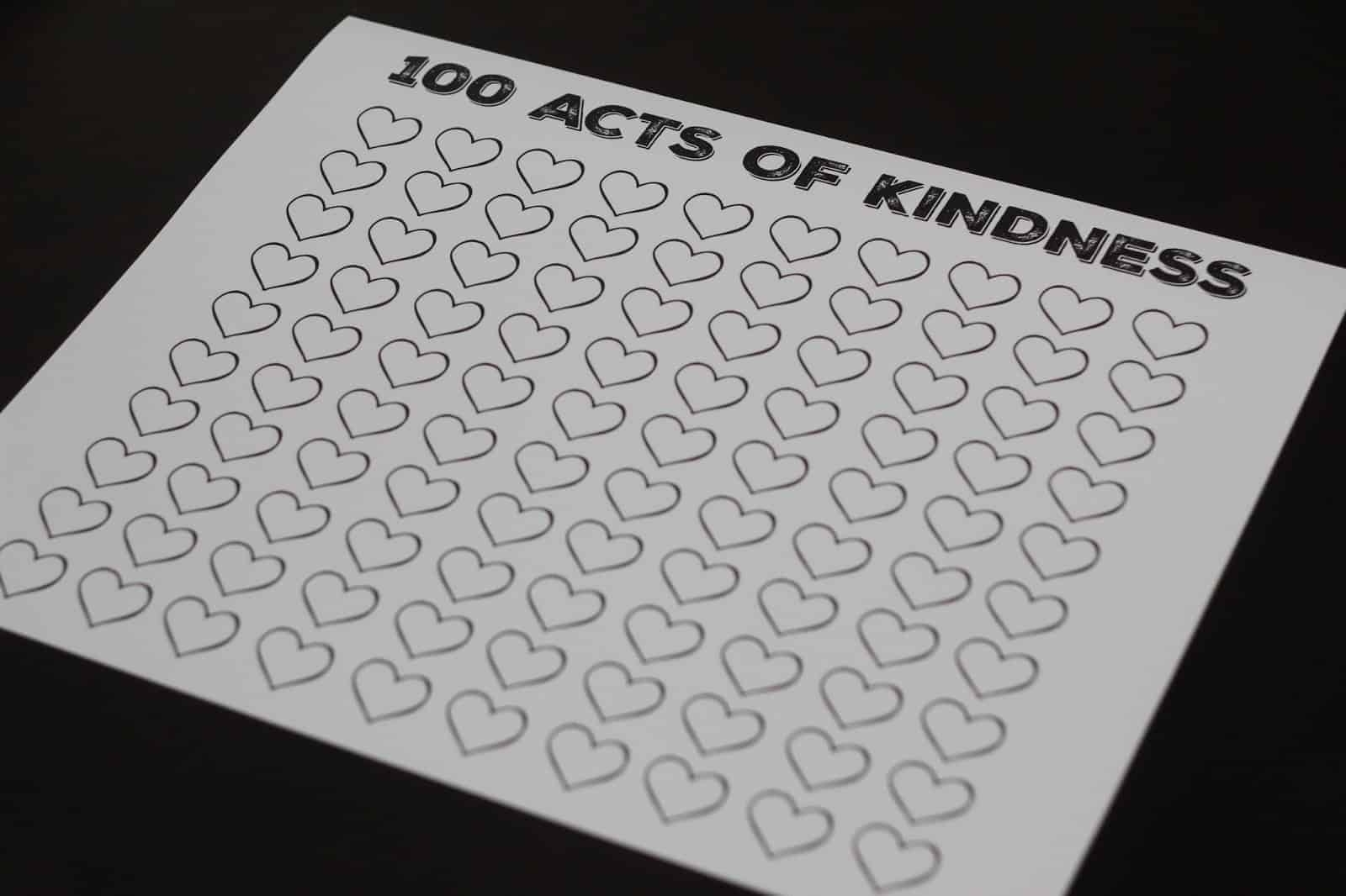 100 Acts Of Kindness Free Printable Countdown Poster Toddler Approved