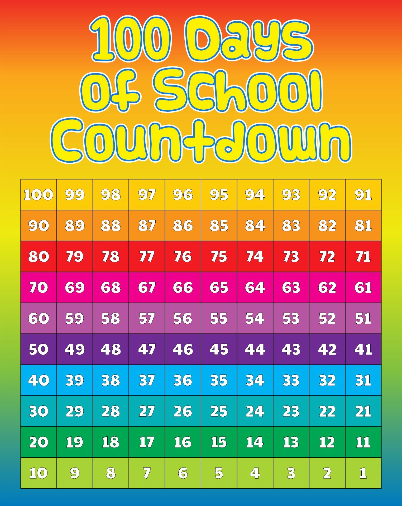 100 Day Chart 10 Free PDF Printables Printablee 100 Day Chart 10 Free PDF Printables Printablee